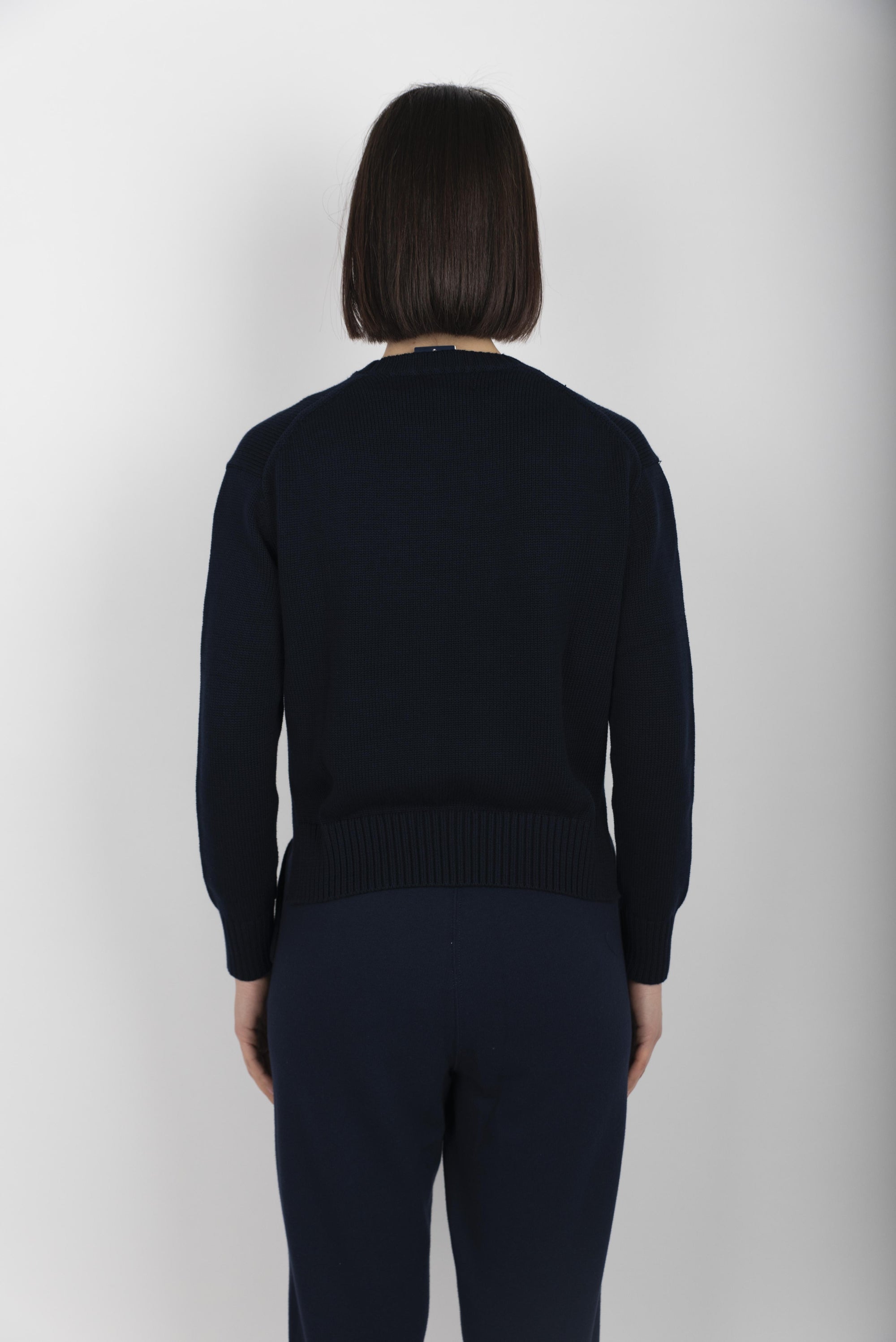 Maglia a girocollo in cotone pullover blu cacciatore  211898583 004 POLO RALPH LAUREN 