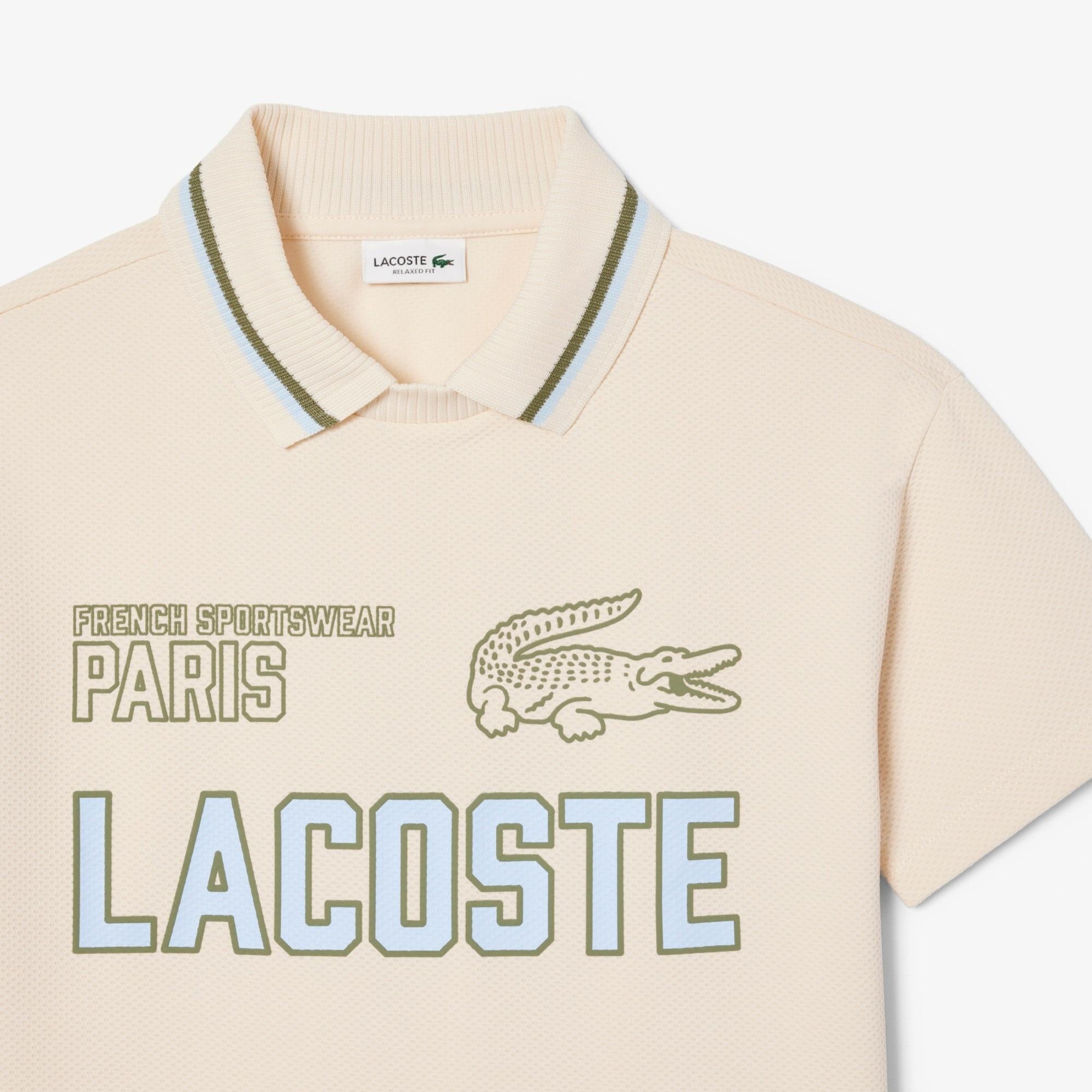 Polo con doppio colletto in mesh stampato DJ2001 XFJ LACOSTE 