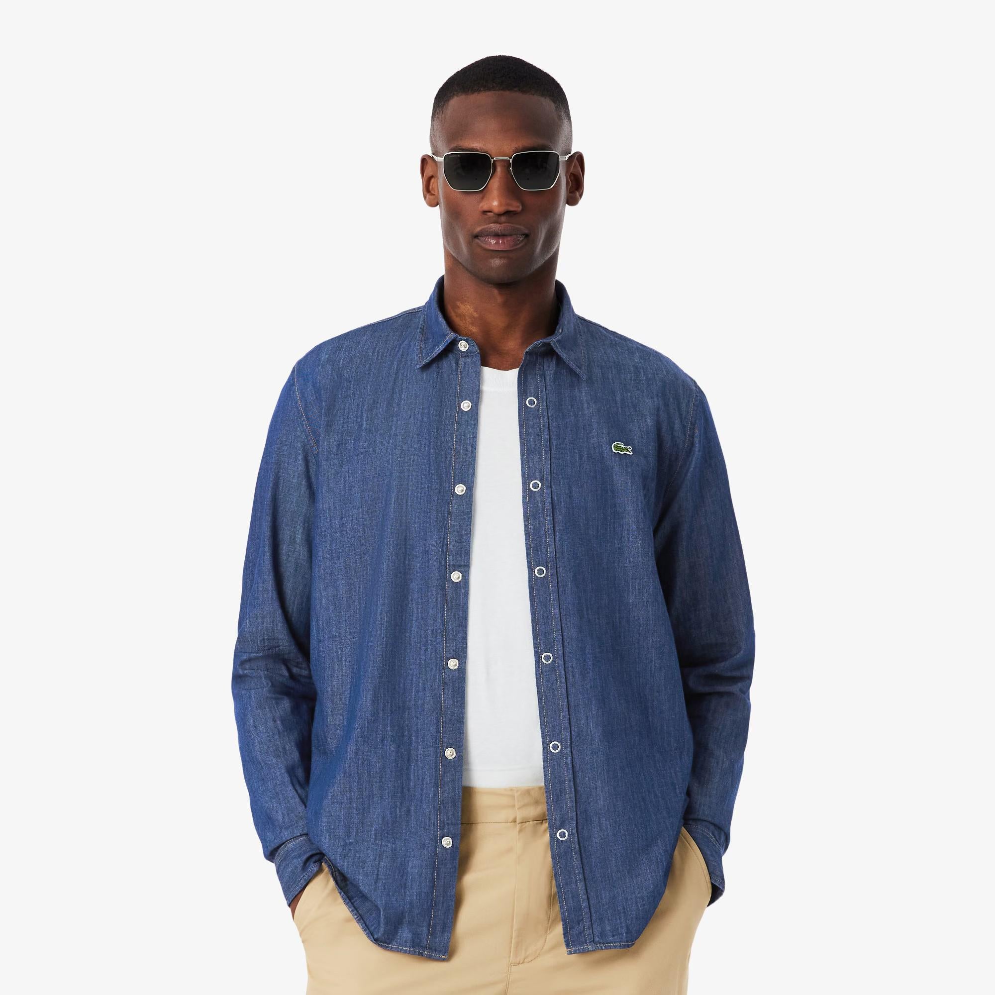 Camicia regular fit in denim leggero CH9084 MK9 LACOSTE 