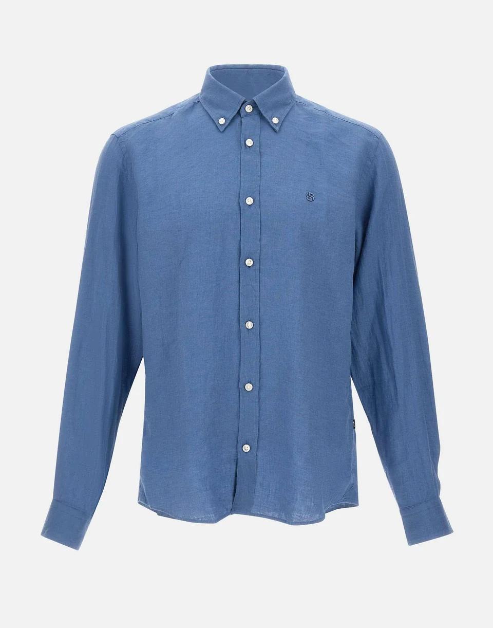 Camicia Liam in lino 50556077 459 BOSS 