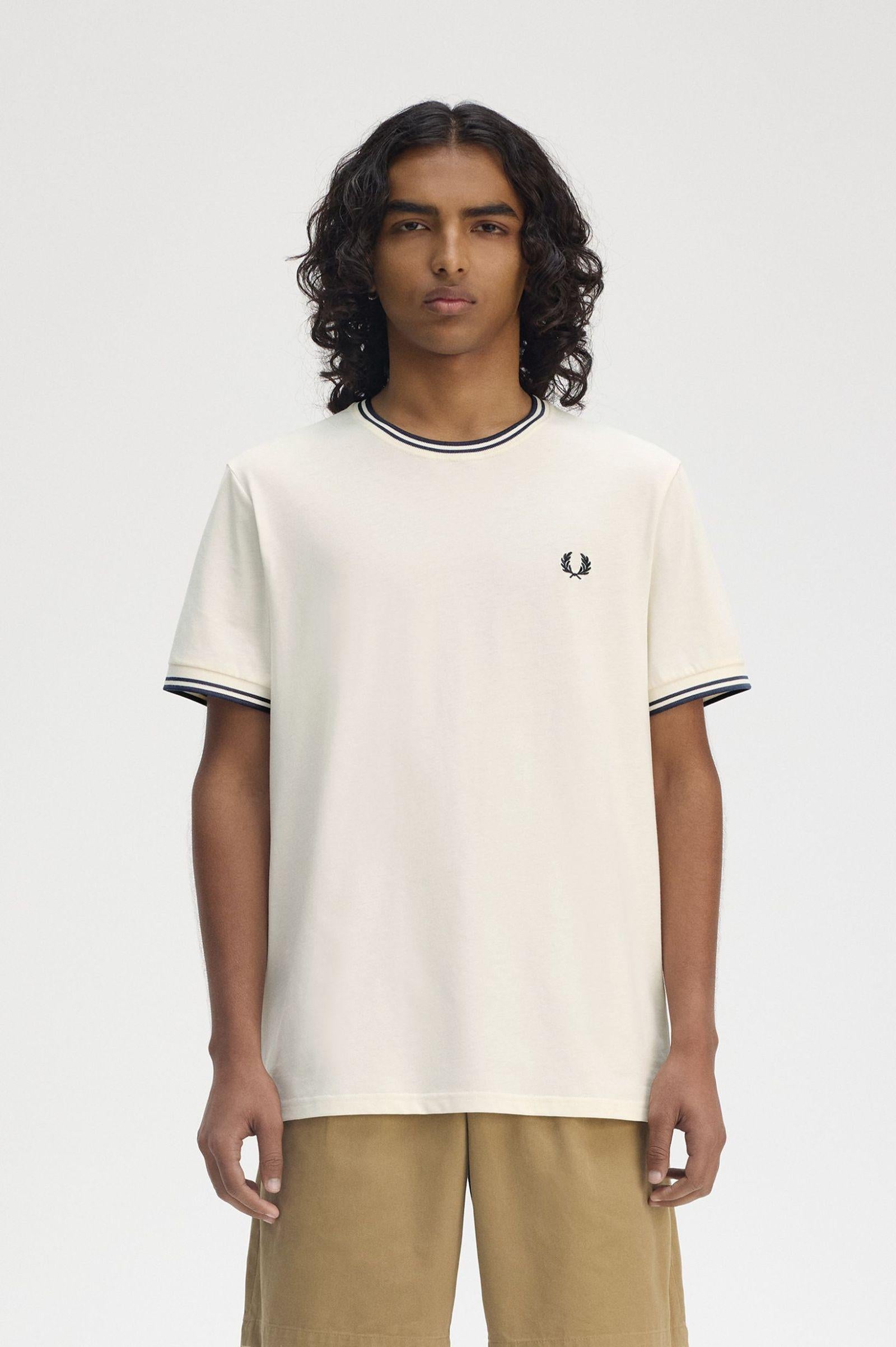 T-shirt con doppia riga M158853 Y24 FRED PERRY 