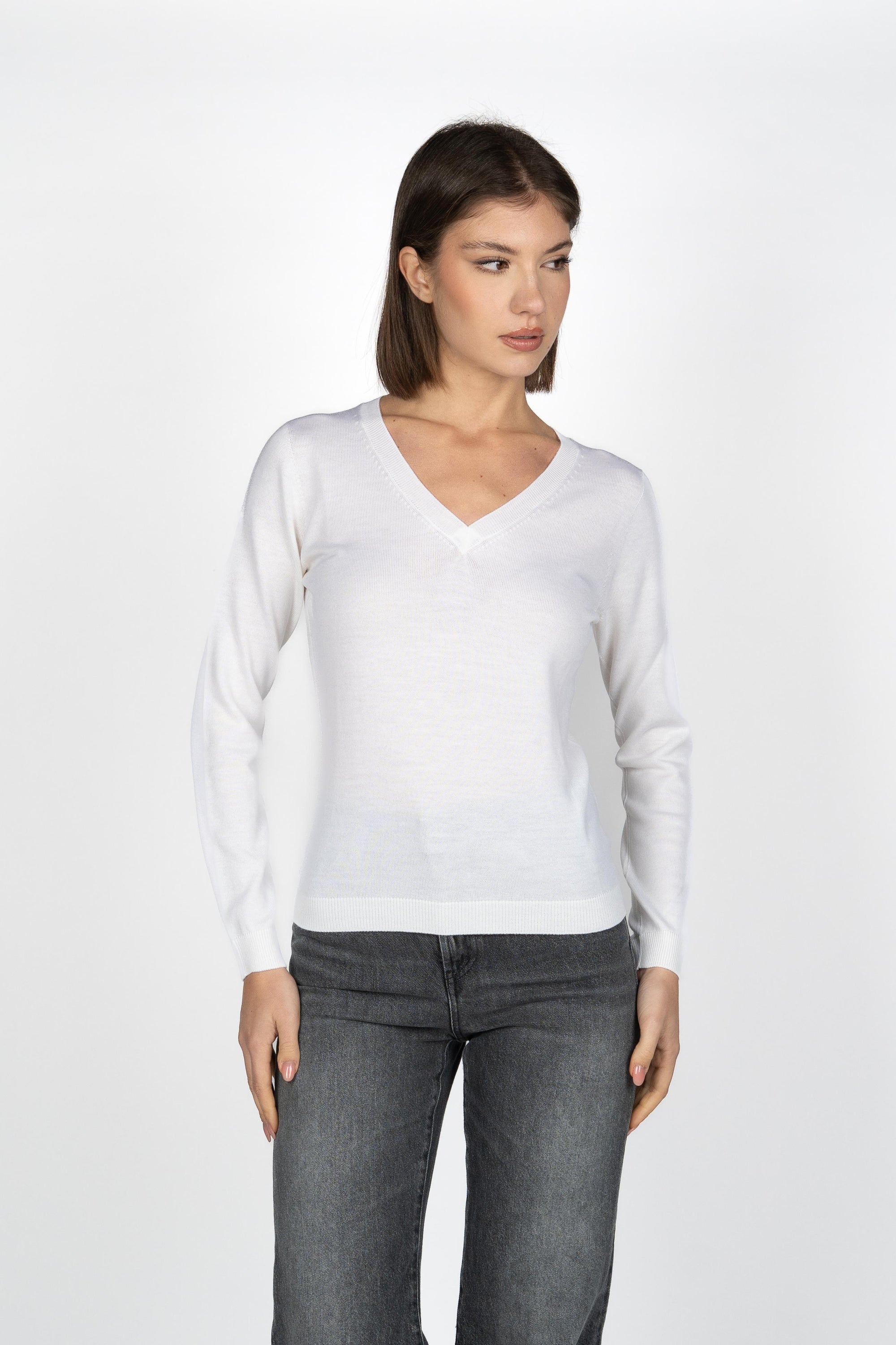 Scollo V in Lana Merino 54212/14202 001 GRAN SASSO 