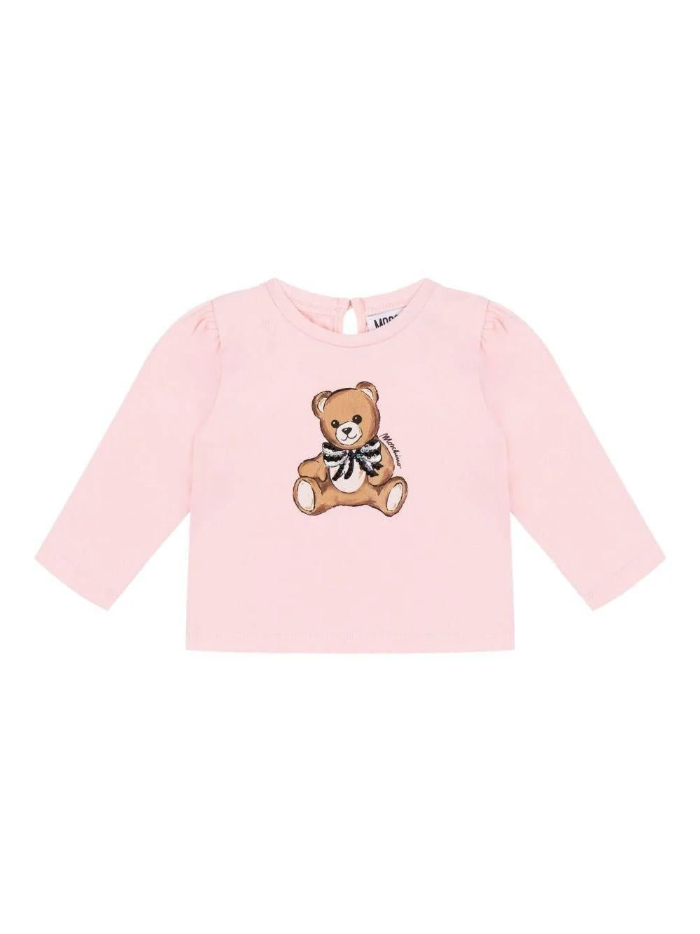 T-shirt per neonata con motivo Teddy Bear MEO001LBA11 50209 MOSCHINO BABY 