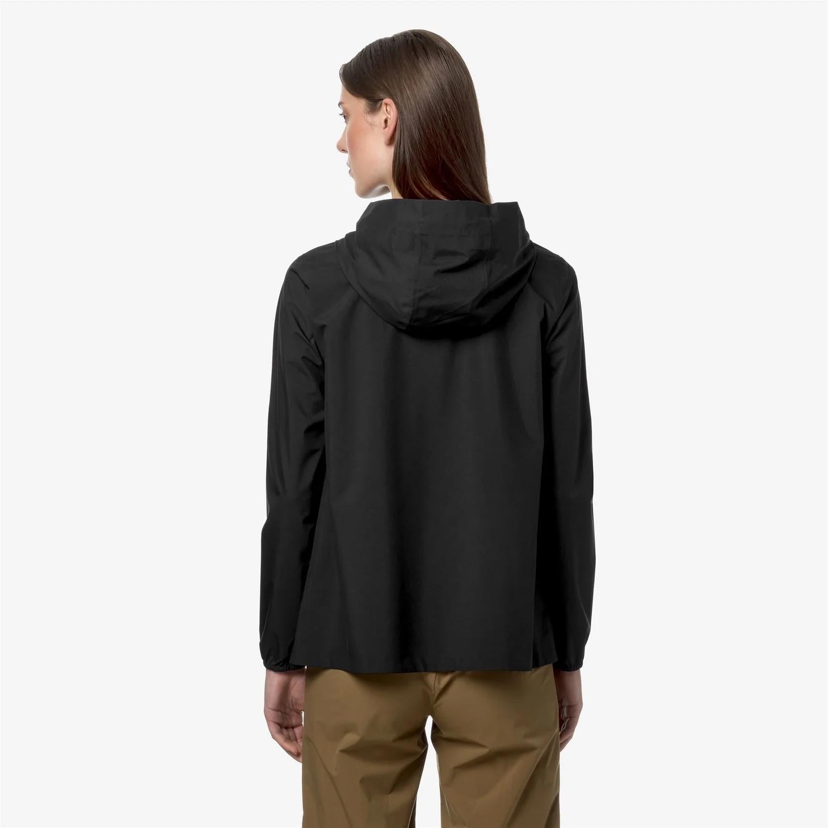 Giacca impermeabile donna Marguerite Stretch Dot nero mezza lunghezza K31382W USY K-WAY 