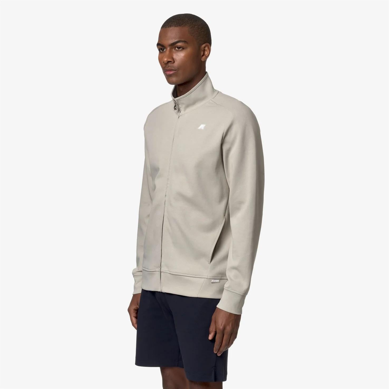 Giacca in pile athleisure da uomo beige K81369W 634 K-WAY 