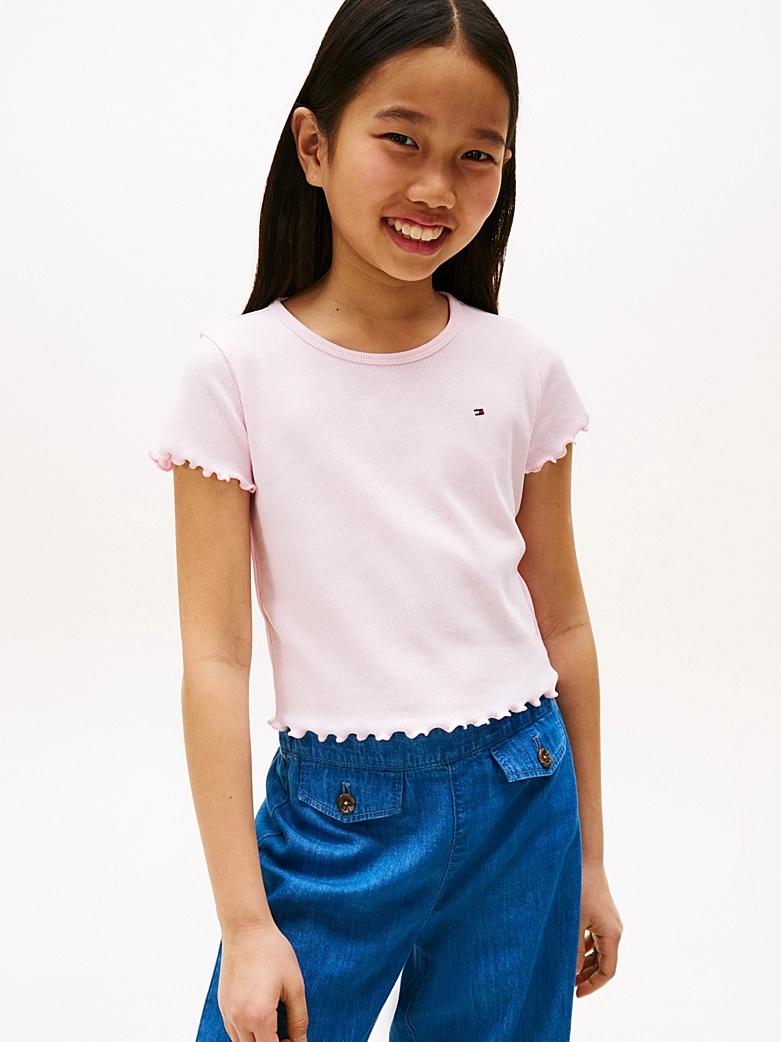 T-shirt extra slim fit a coste con ruches THKG0KG08590J TOG TOMMY HILFIGER 