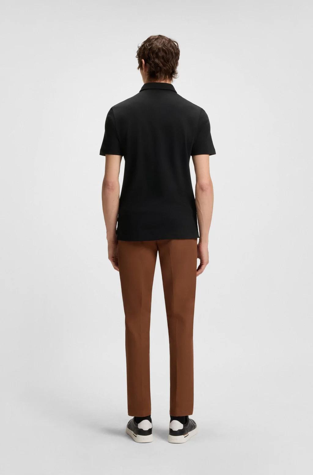 Polo slim fit in cotone con logo gommato 50471335 001 BOSS 