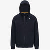 Giacca in pile casual da uomo blu con cappuccio regolabile