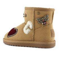 Stivale invernale in velluto a coste con patch HCYK263 TAN COLORS OF CALIFORNIA 