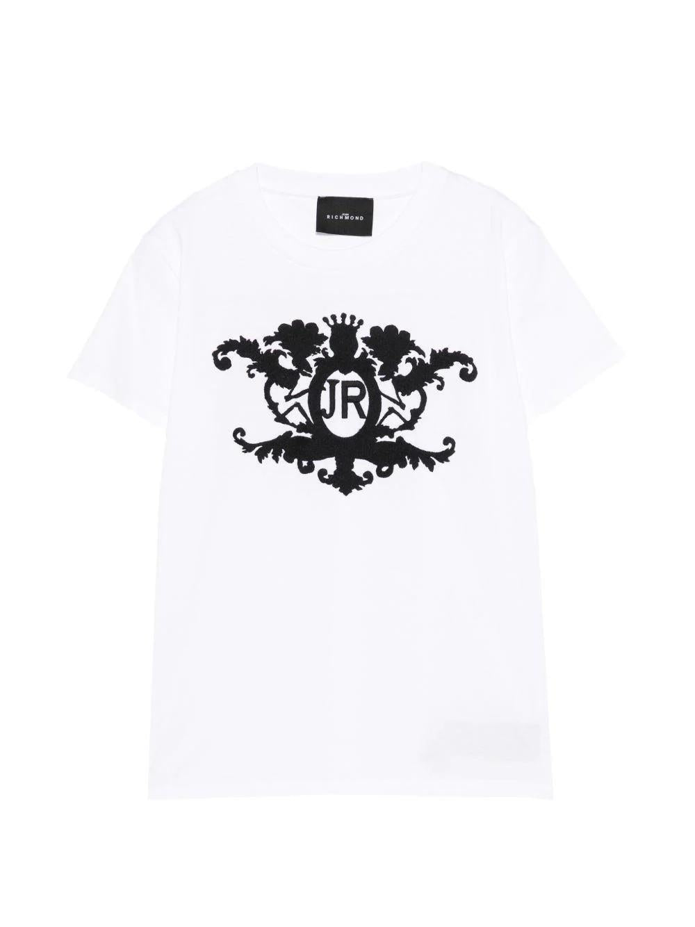 T-shirt con stemma ricamato RBP26162TS WHITE RICHMOND 