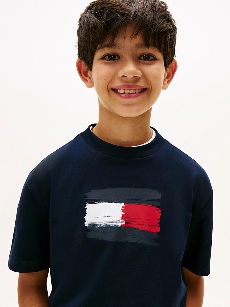 T-shirt in puro cotone con bandiera KB0KB10111T C1G TOMMY HILFIGER 