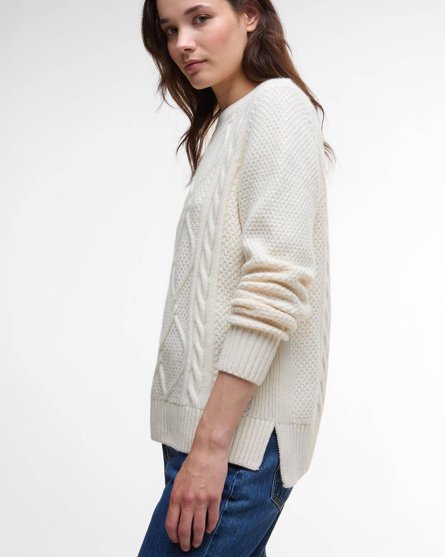 Maglione girocollo Burne con motivo a rombi LKN1572 WH51 BARBOUR 