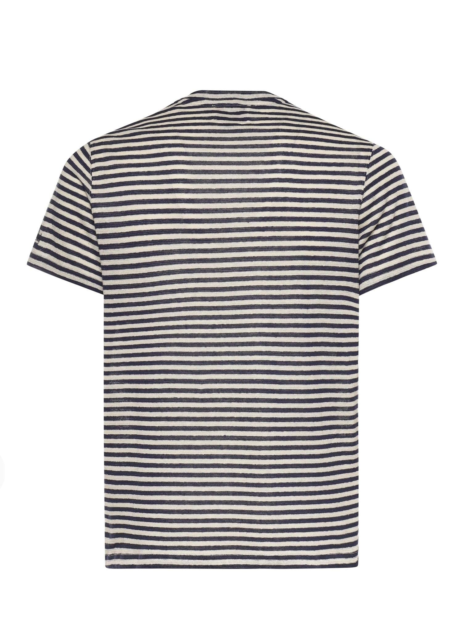 T-shirt Dover in cotone a righe blu con ricamo logo DOV0010 00283L MC2 SAINT BARTH 