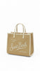 Vivian medium straw-effect bag