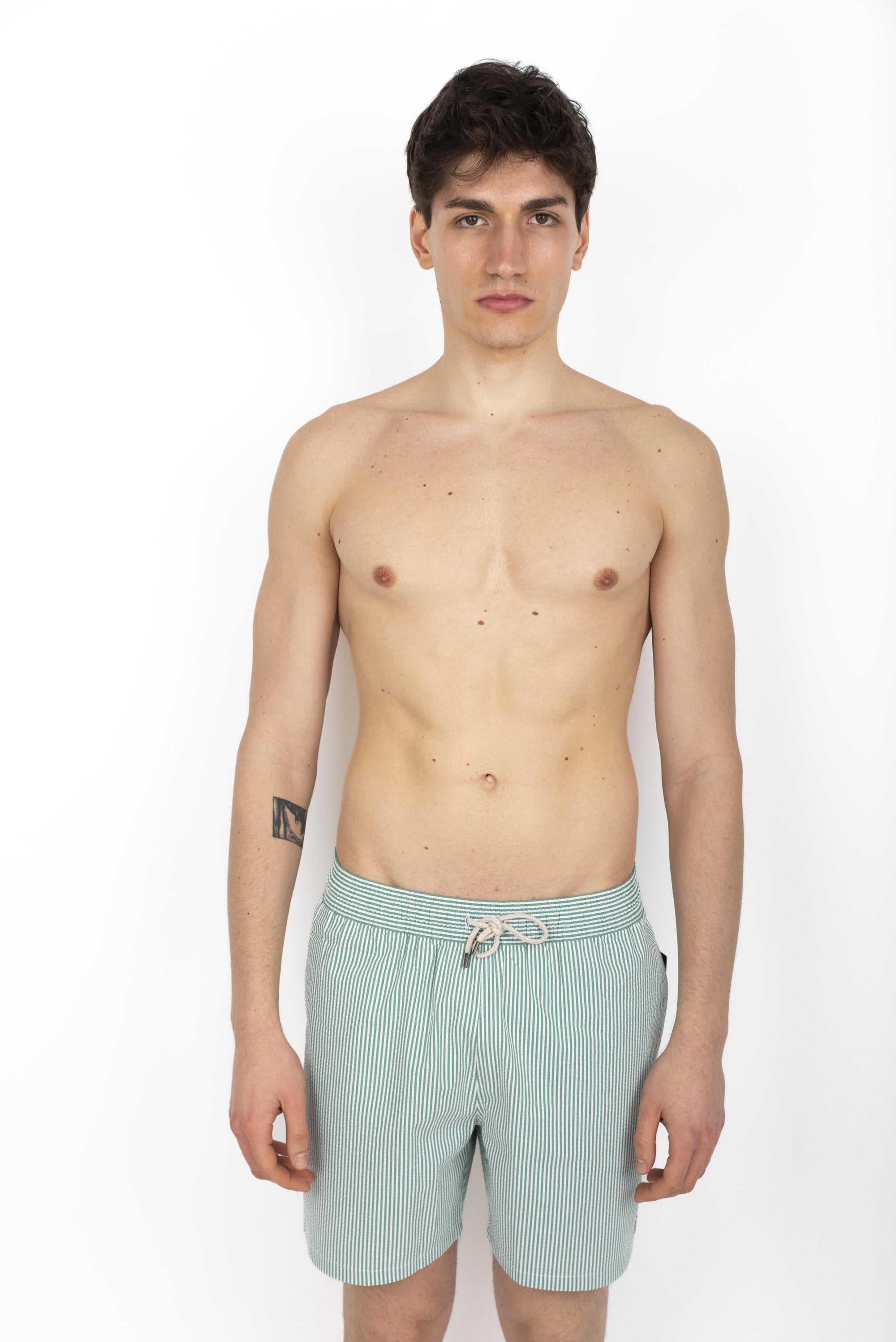 Boxer da mare Traveler classici Seersucker verde battello 710957784 005 POLO RALPH LAUREN 