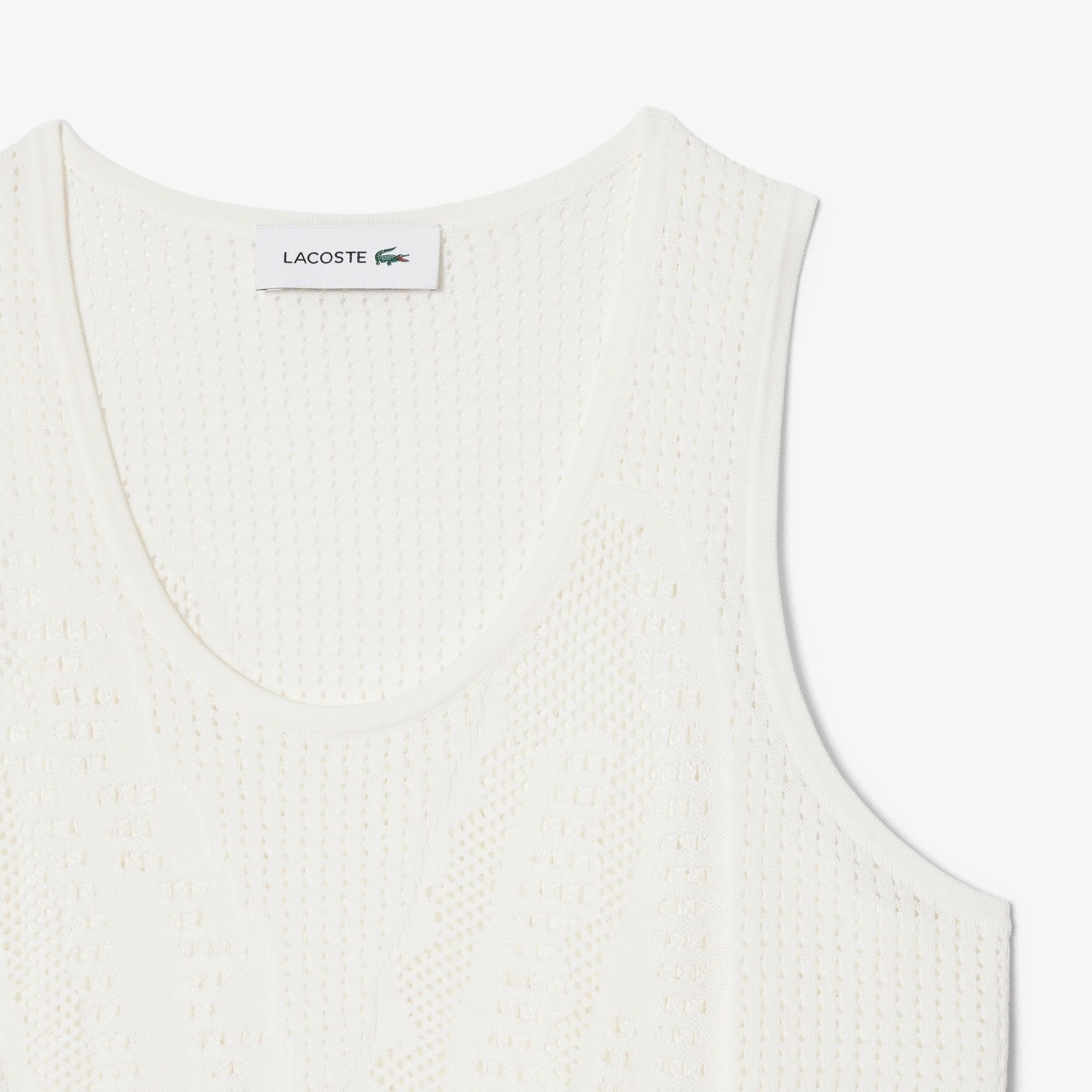 Canotta in mesh lavorata all'uncinetto AF9854 70V LACOSTE 