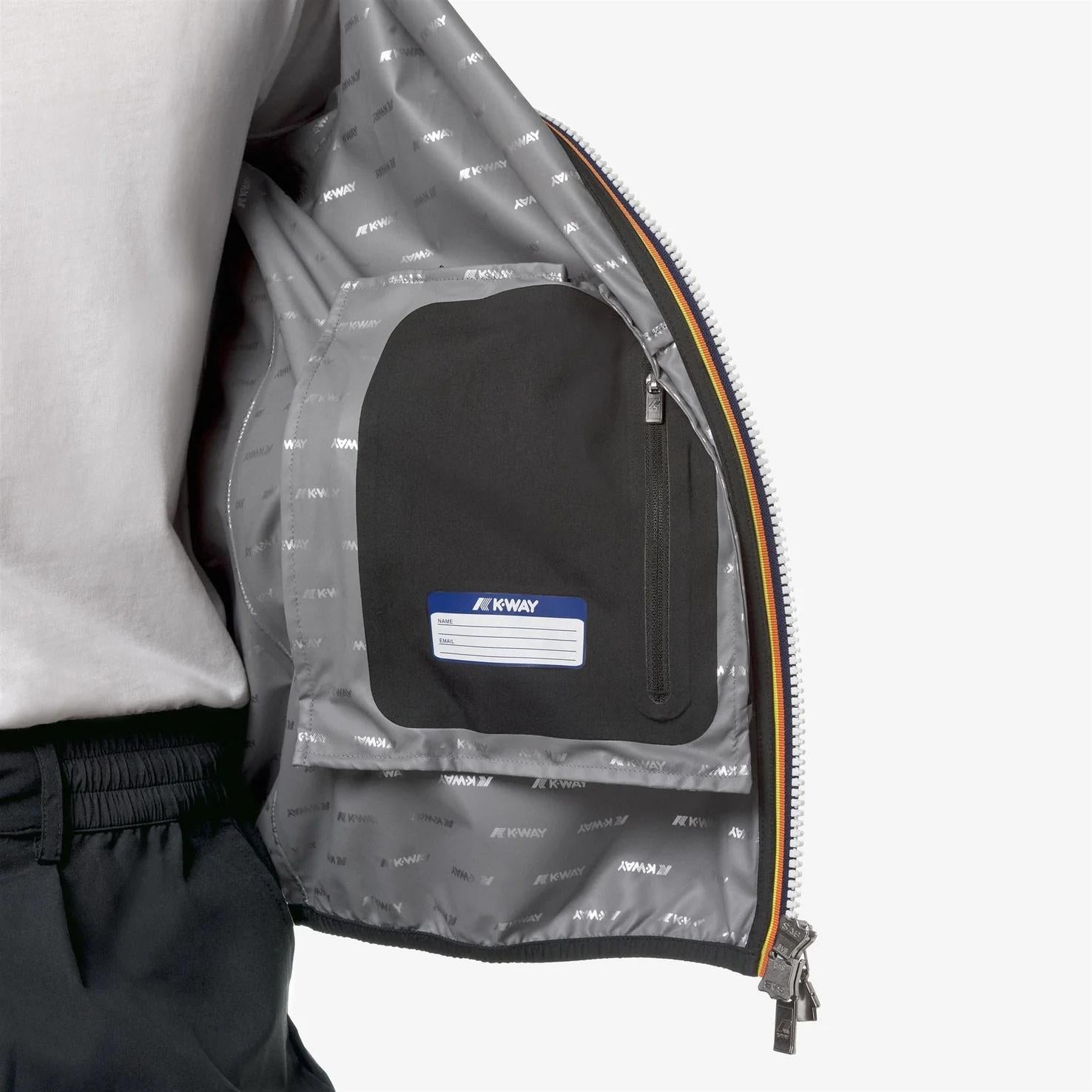 Giacca impermeabile da uomo slim fit nero per condizioni meteorologiche variabili K5127QW USY K-WAY 