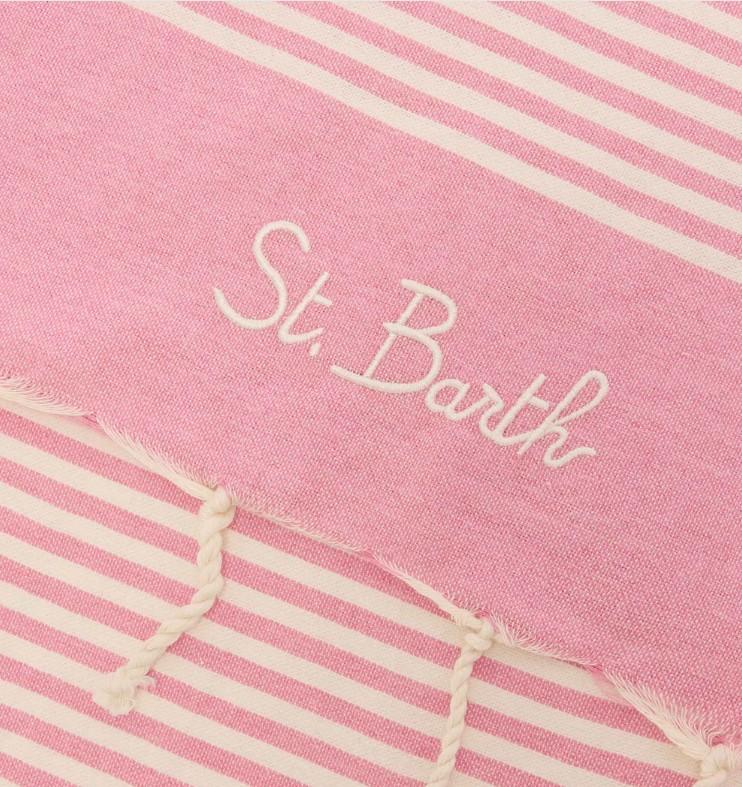 Telo mare Foutas a righe piccole rosa e bianche FOUT012W 09148L MC2 SAINT BARTH 