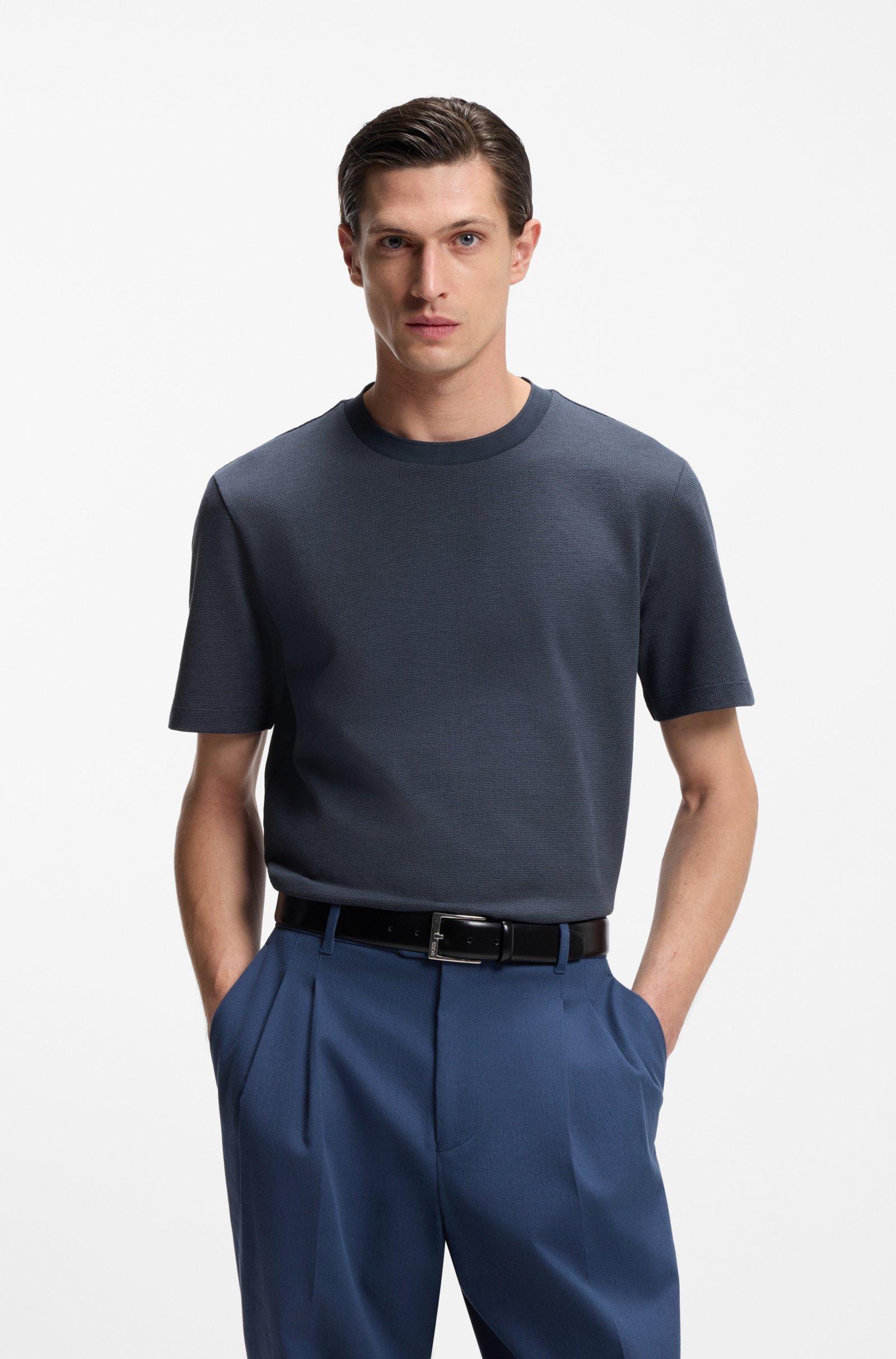 T-shirt in cotone con struttura a bolle 50555163 404 BOSS 