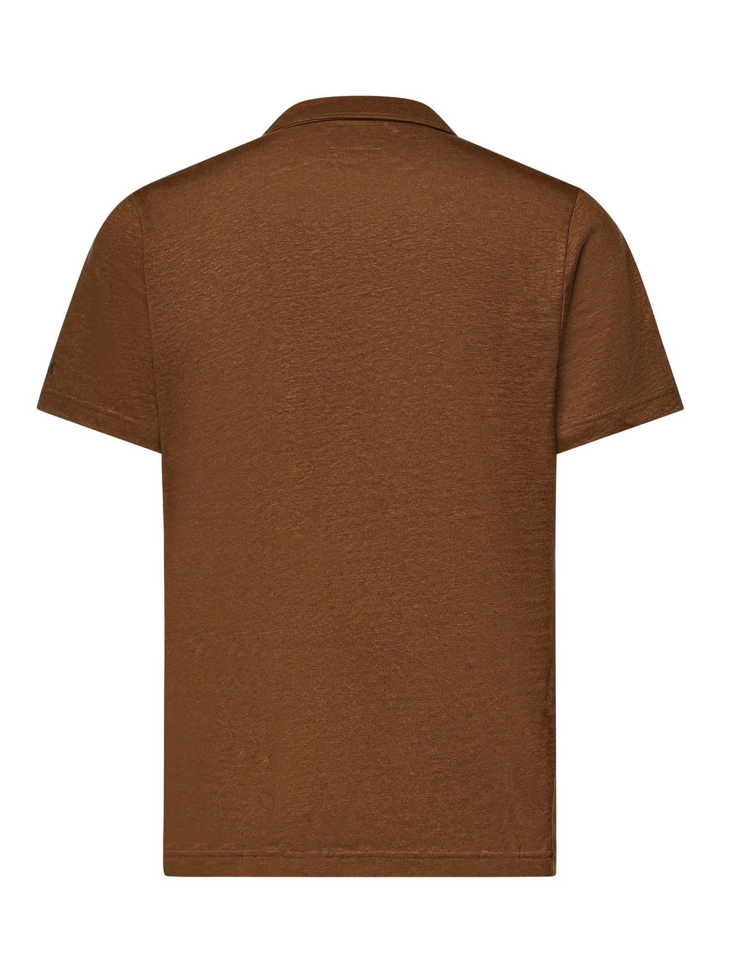 Polo Fraser in puro lino Marrone FRS0001 00141L MC2 SAINT BARTH 