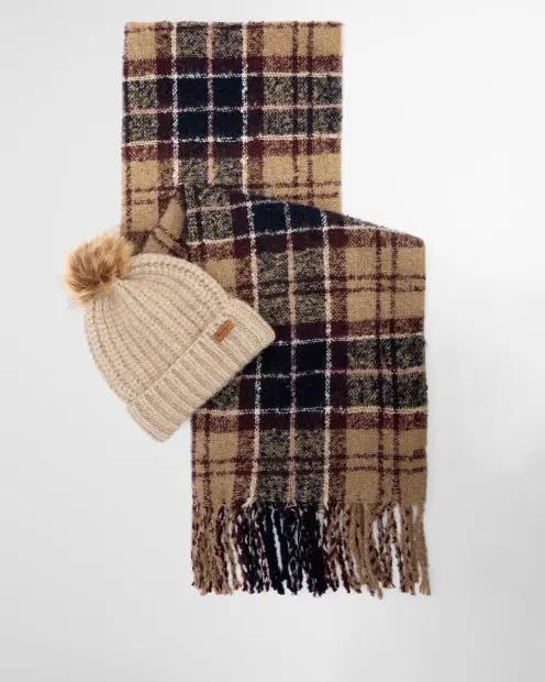 Set regalo berretto e sciarpa tartan Saltburn LGS0077 PI12 BARBOUR 