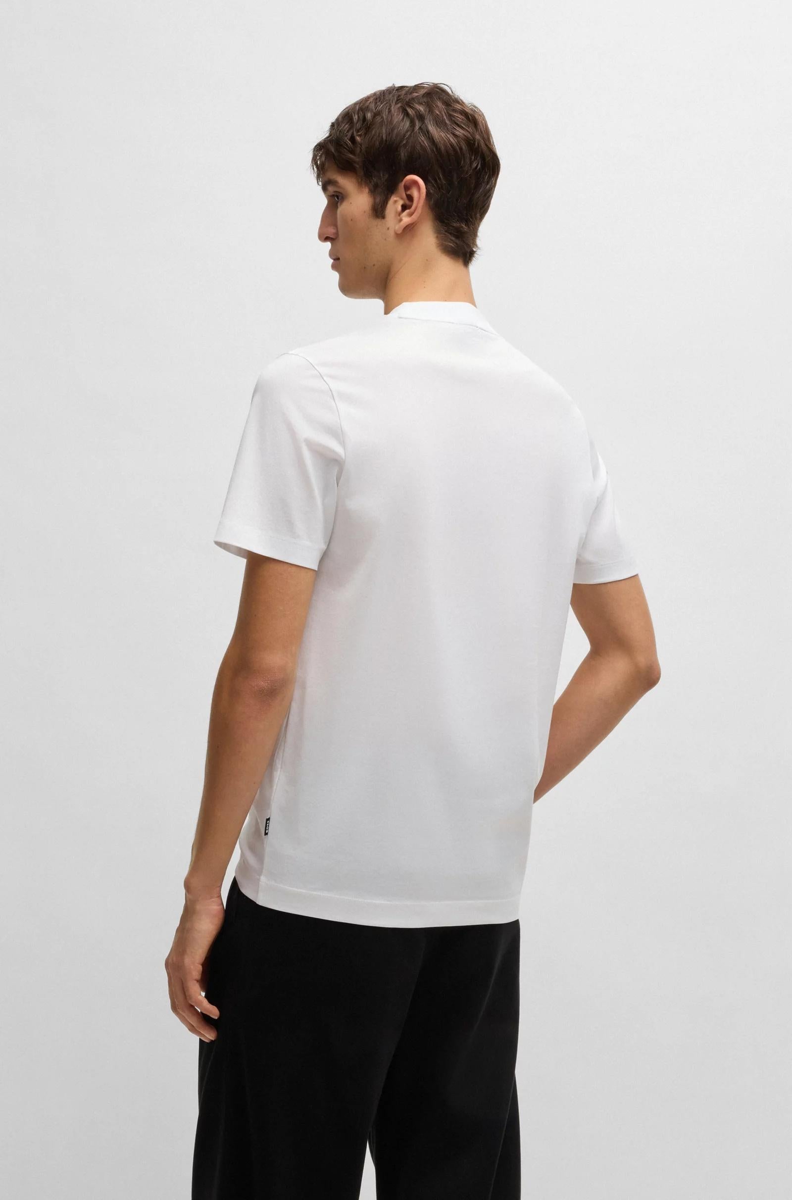 T-shirt in cotone mercerizzato con grafica del marchio 50531862 100 BOSS 