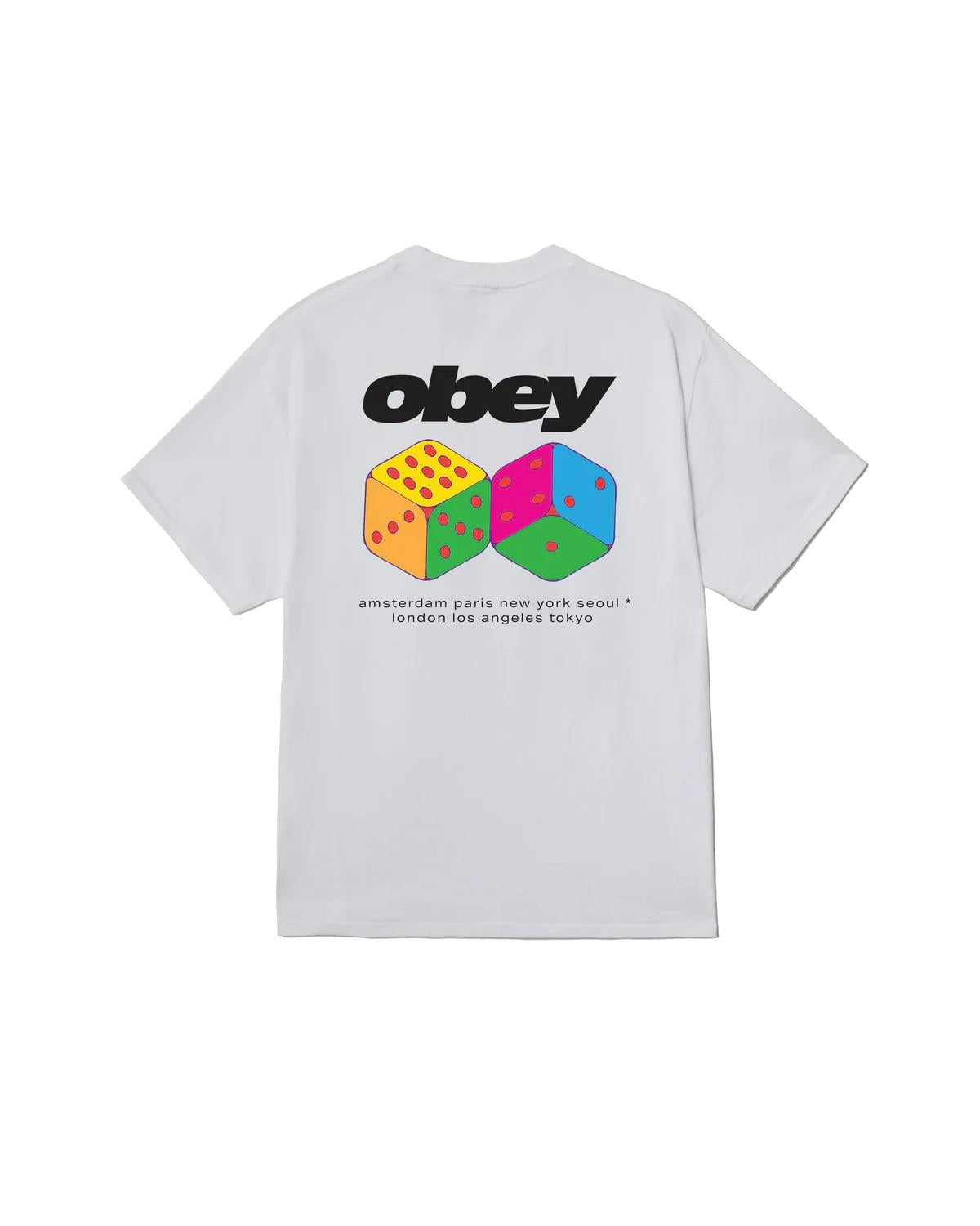 Dice classic t-shirt 165264348 WHT OBEY 