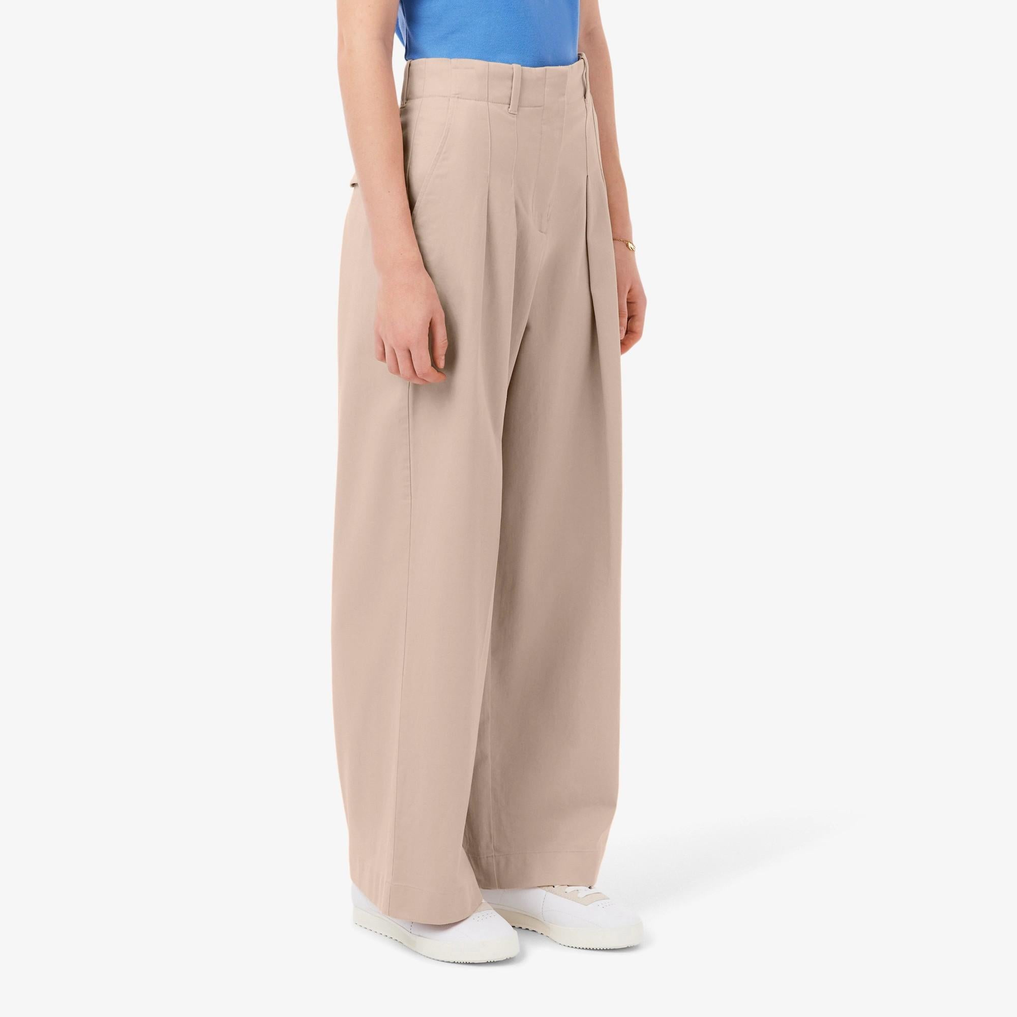 Pantaloni chino in gabardine elasticizzato wide fit HF0205 X6F LACOSTE 