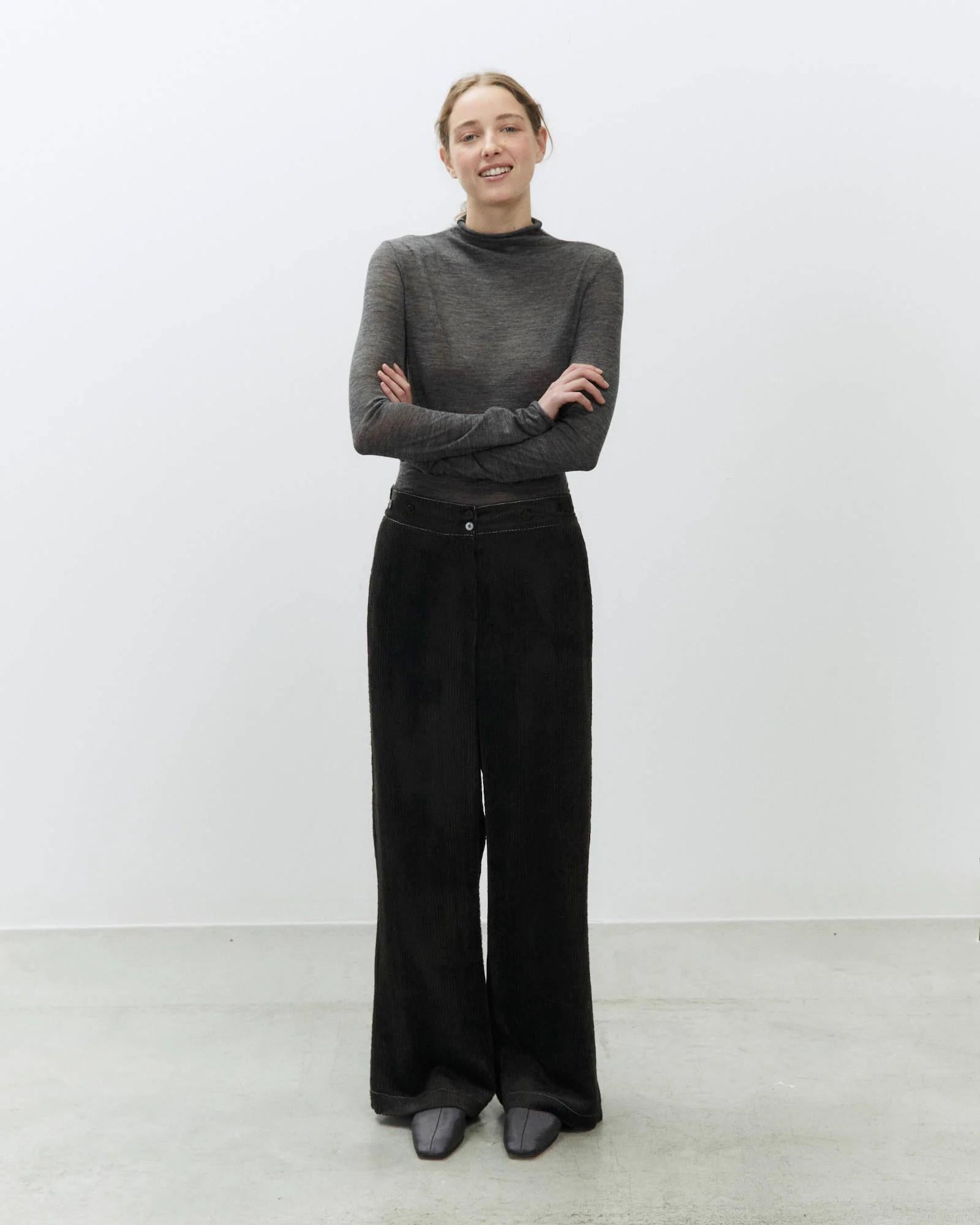 Pantalone velvet rib 165173 CB ALYSI CHOCOLAT 