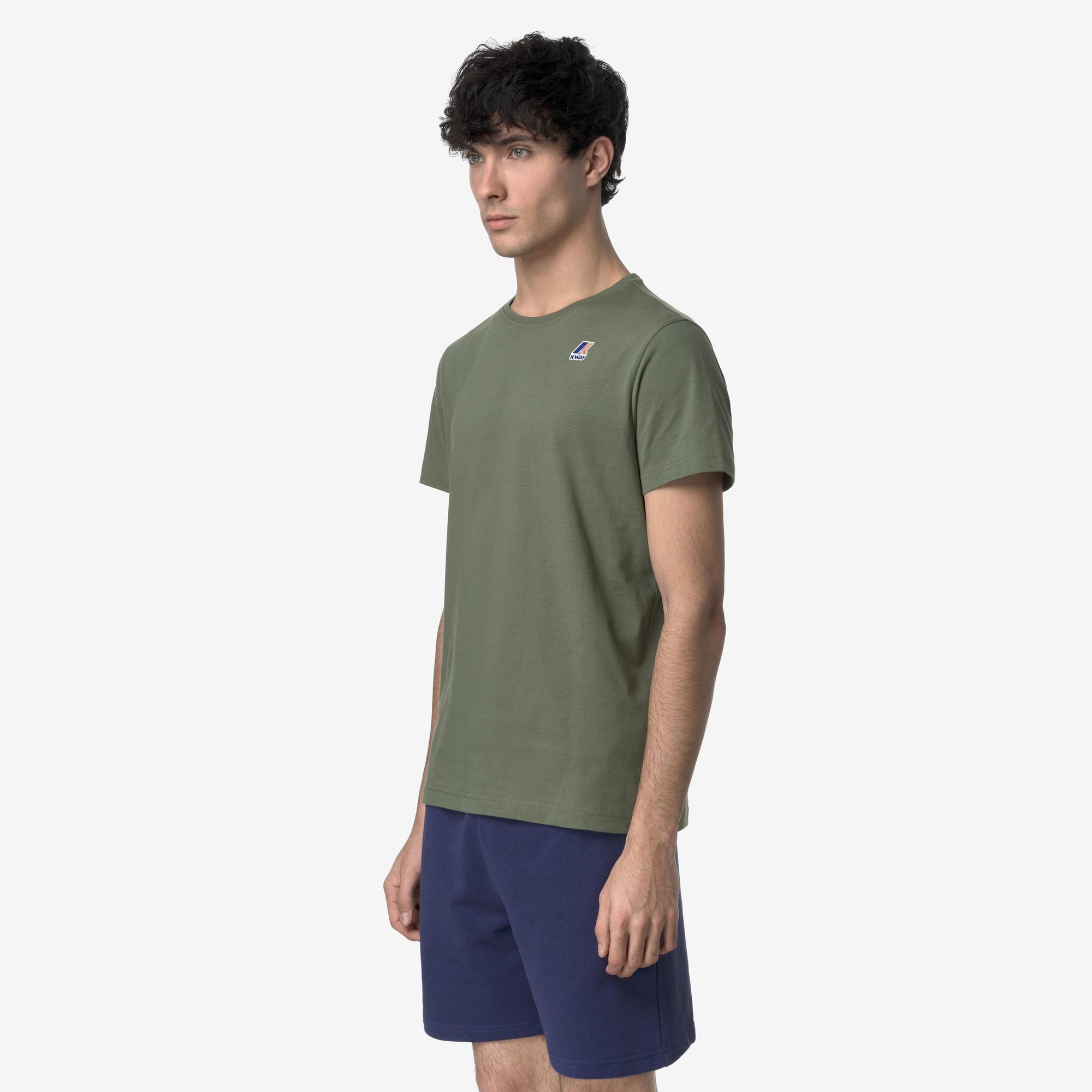 T-shirt unisex verde  in cotone con logo K007JE0 V15 K-WAY 