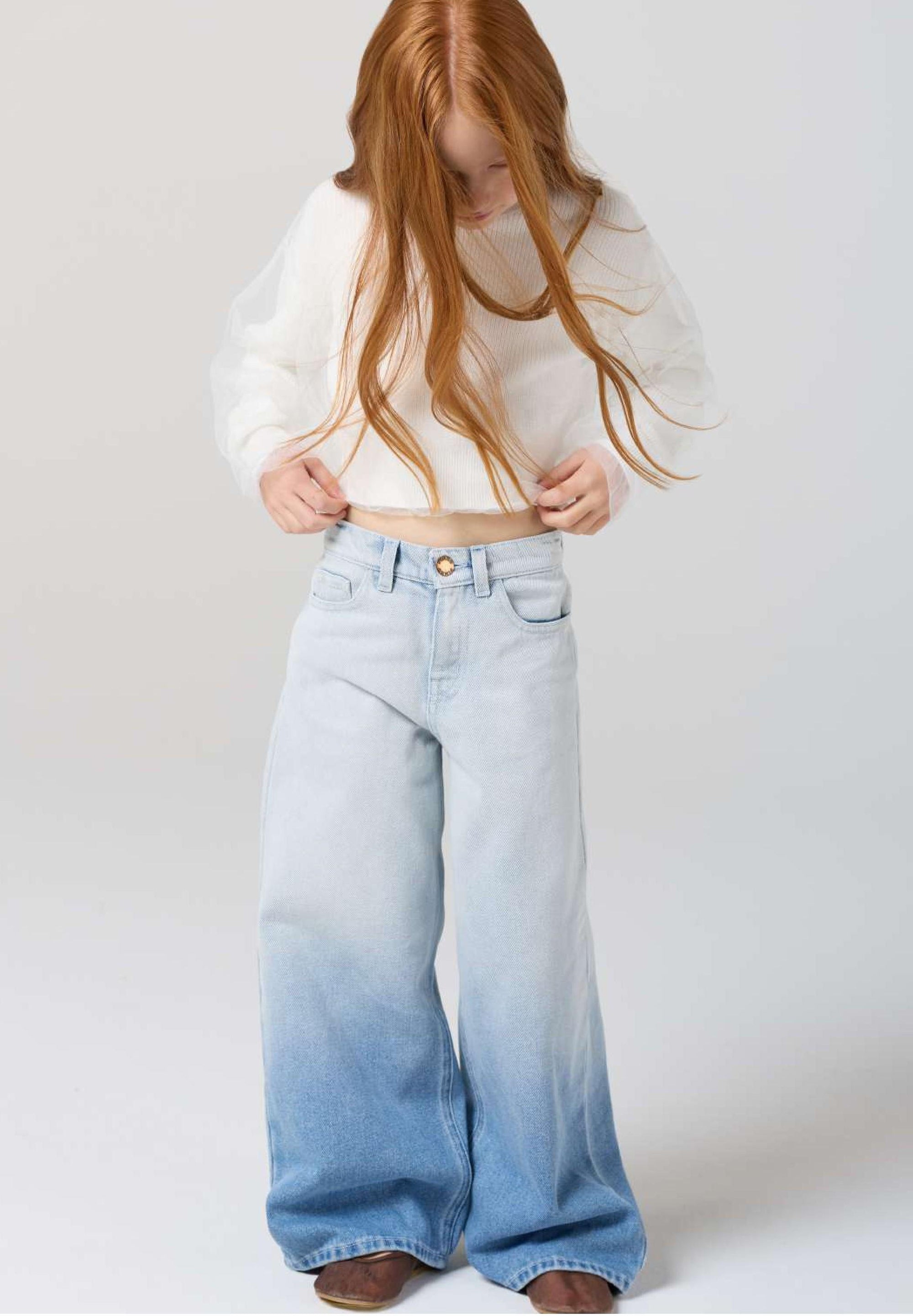 Jeans wide leg in denim Pinko kids KFPA044CDF031 0992 PINKO 