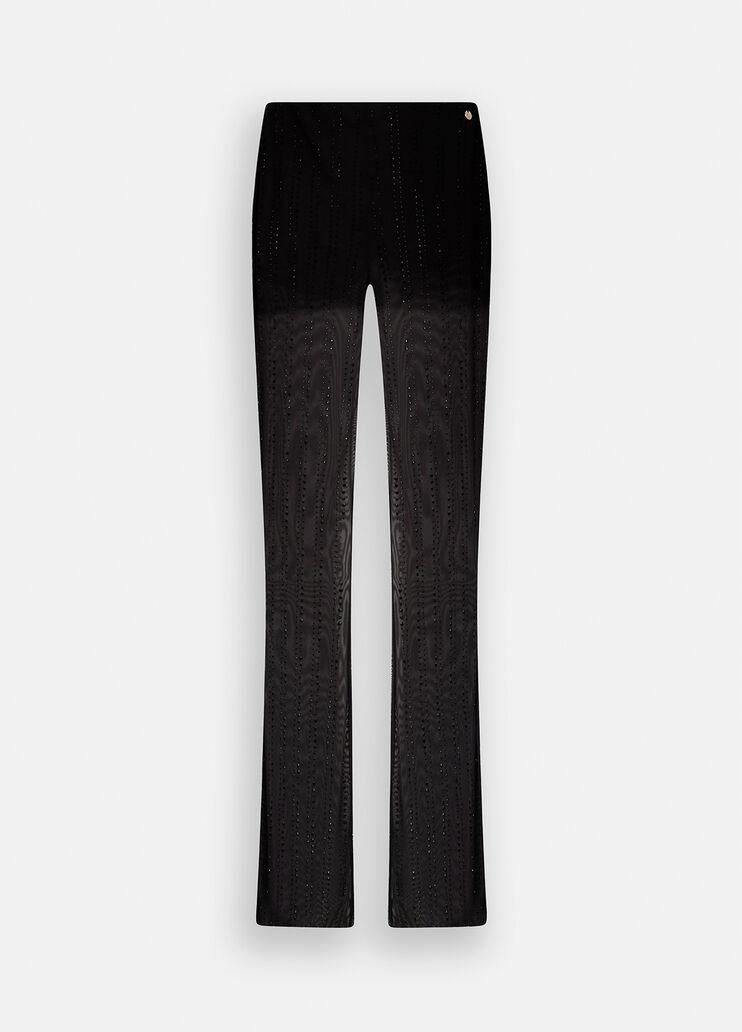 Pantaloni in tulle con strass CF5053J4966 22222 LIU JO BLACK 