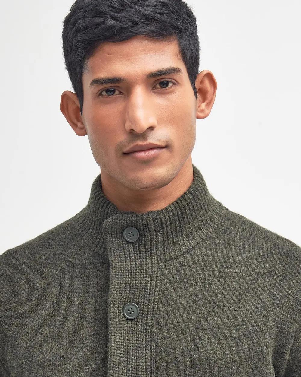 Maglione con zip Patch MKN0731 GN73 BARBOUR 
