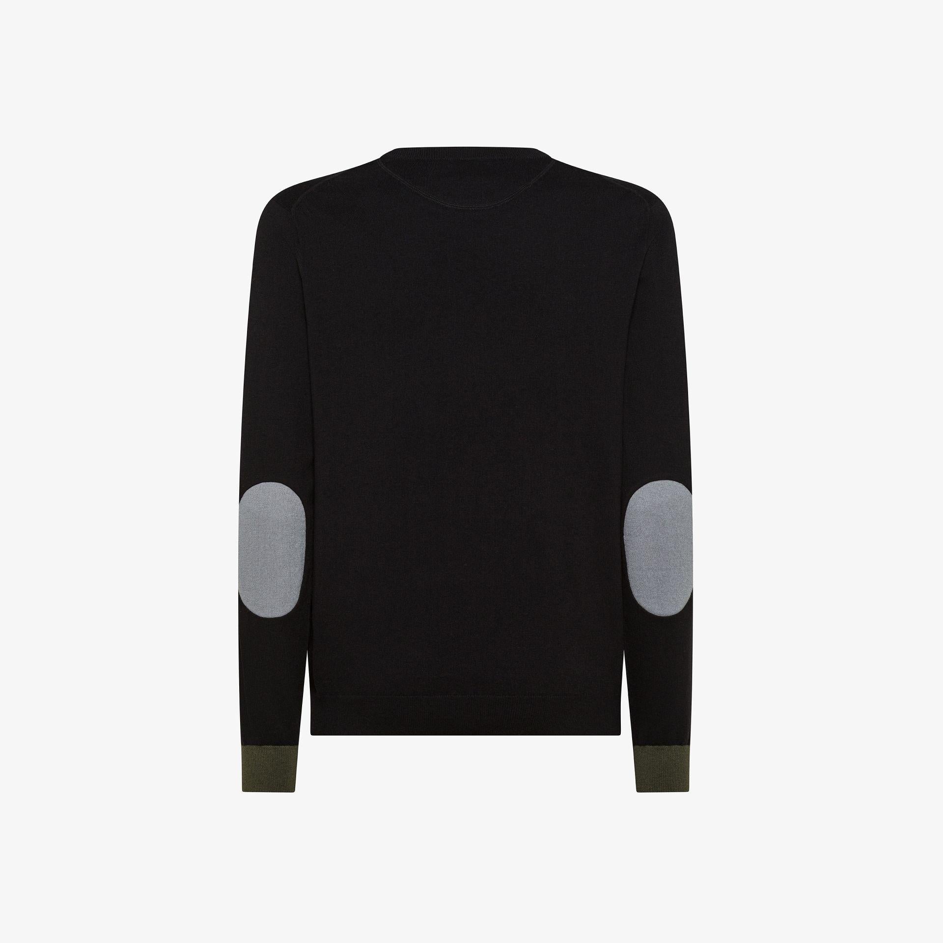 Maglia in lana e cotone con patch K45143 11 SUN68 