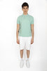 Slim fit celadon piqué polo shirt