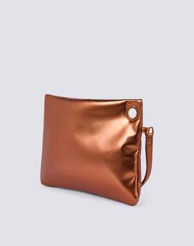 Borsa clutch laminata con logo AW416ABPU7LA B0300 SUNDEK 