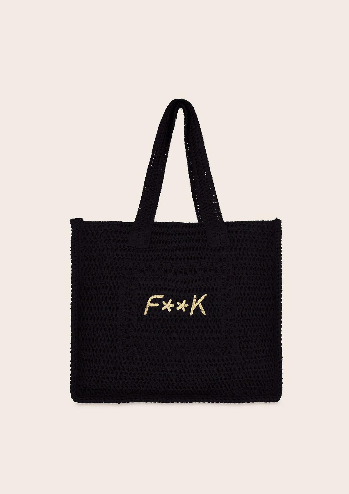 Tote Summer Bag Nera A055 BK F**K 