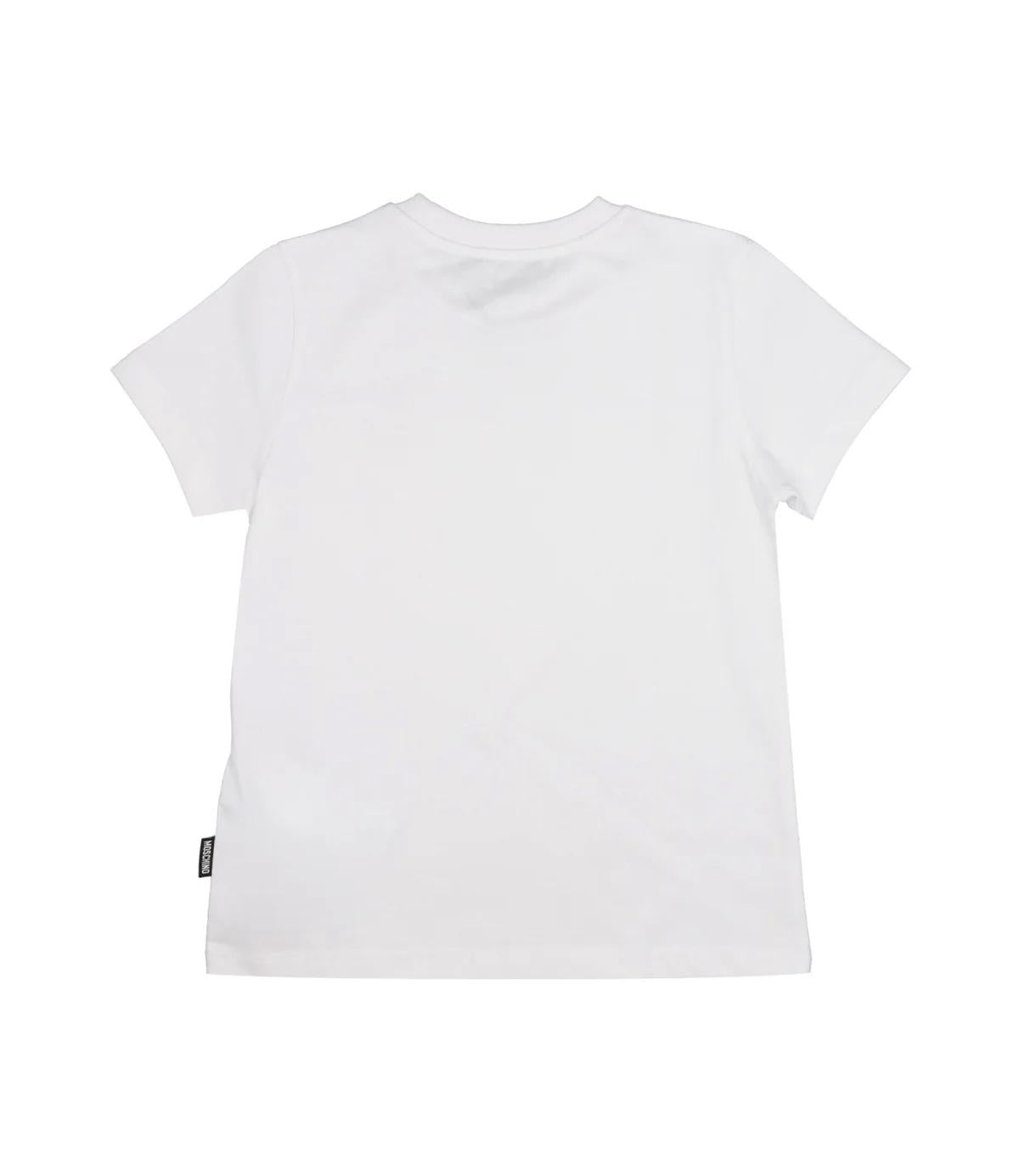 T-shirt in cotone con applicazione Teddy Bear H5M04KLAA02 10101A MOSCHINO KID 