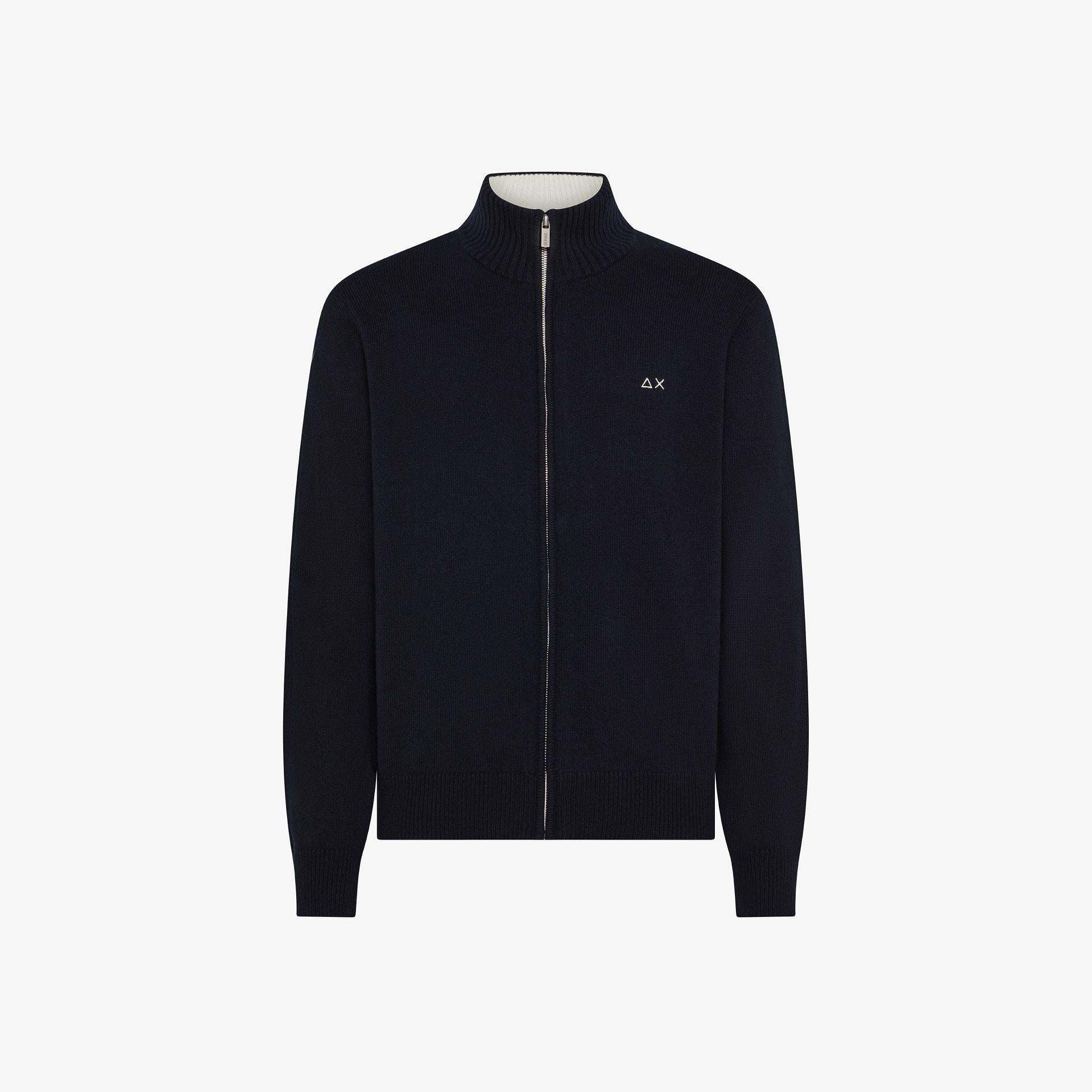 Cardigan in misto cashmere con zip K45114 07 SUN68 