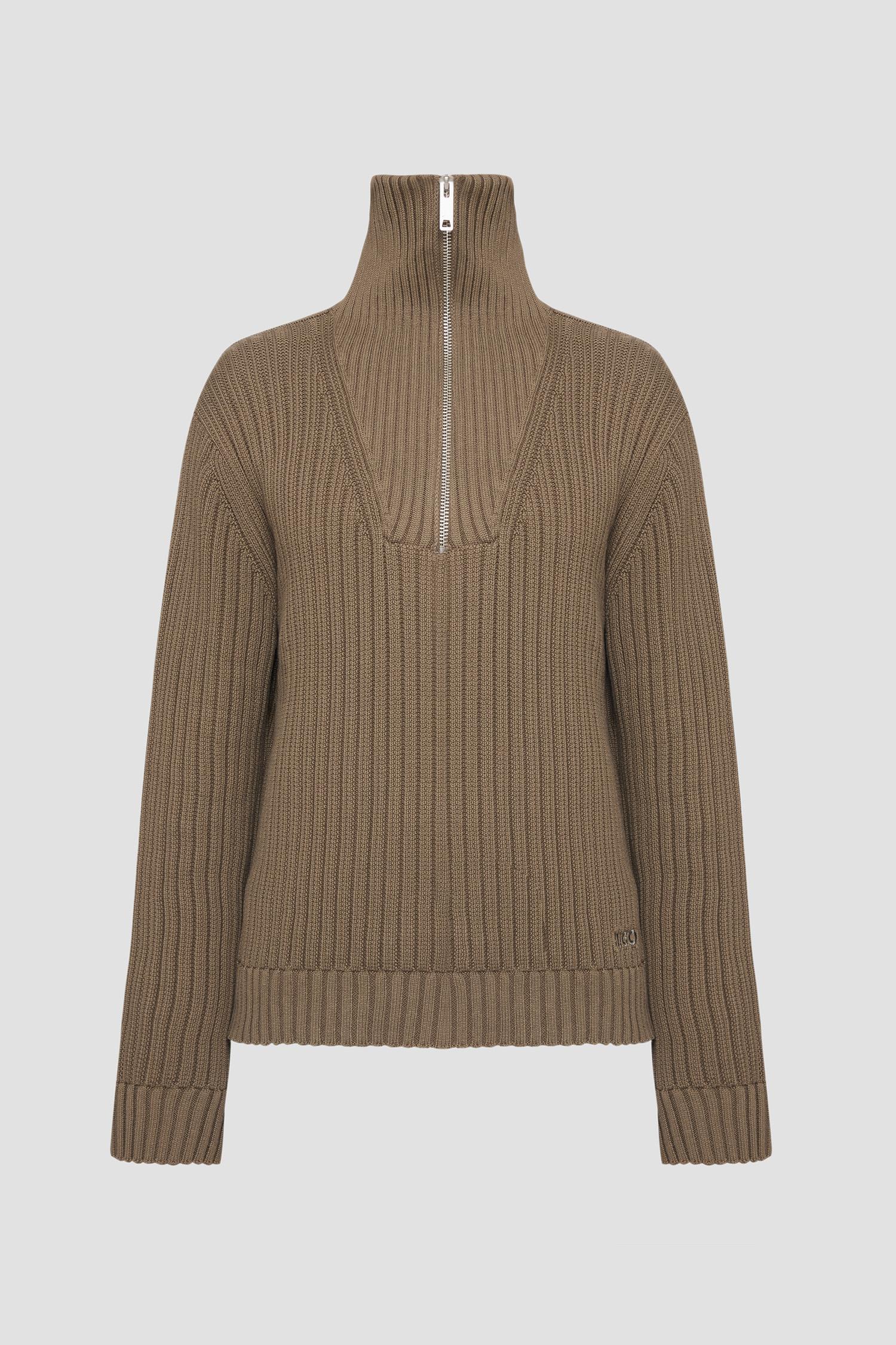 Maglione a coste con zip 50547002 032 HUGO 
