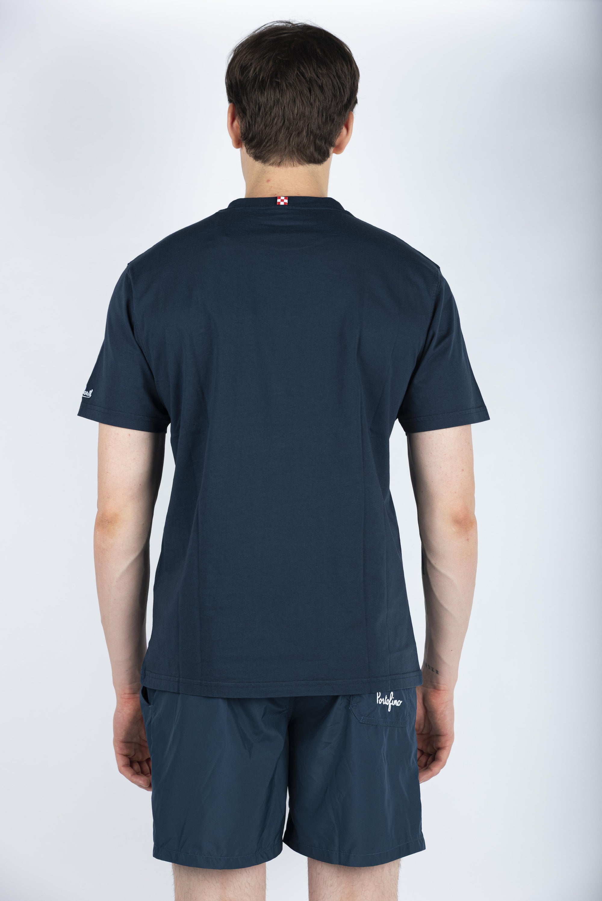 T-shirt in cotone Austin con ricamo e stampa Gin Portofino navy AUS0001 05650H MC2 SAINT BARTH 