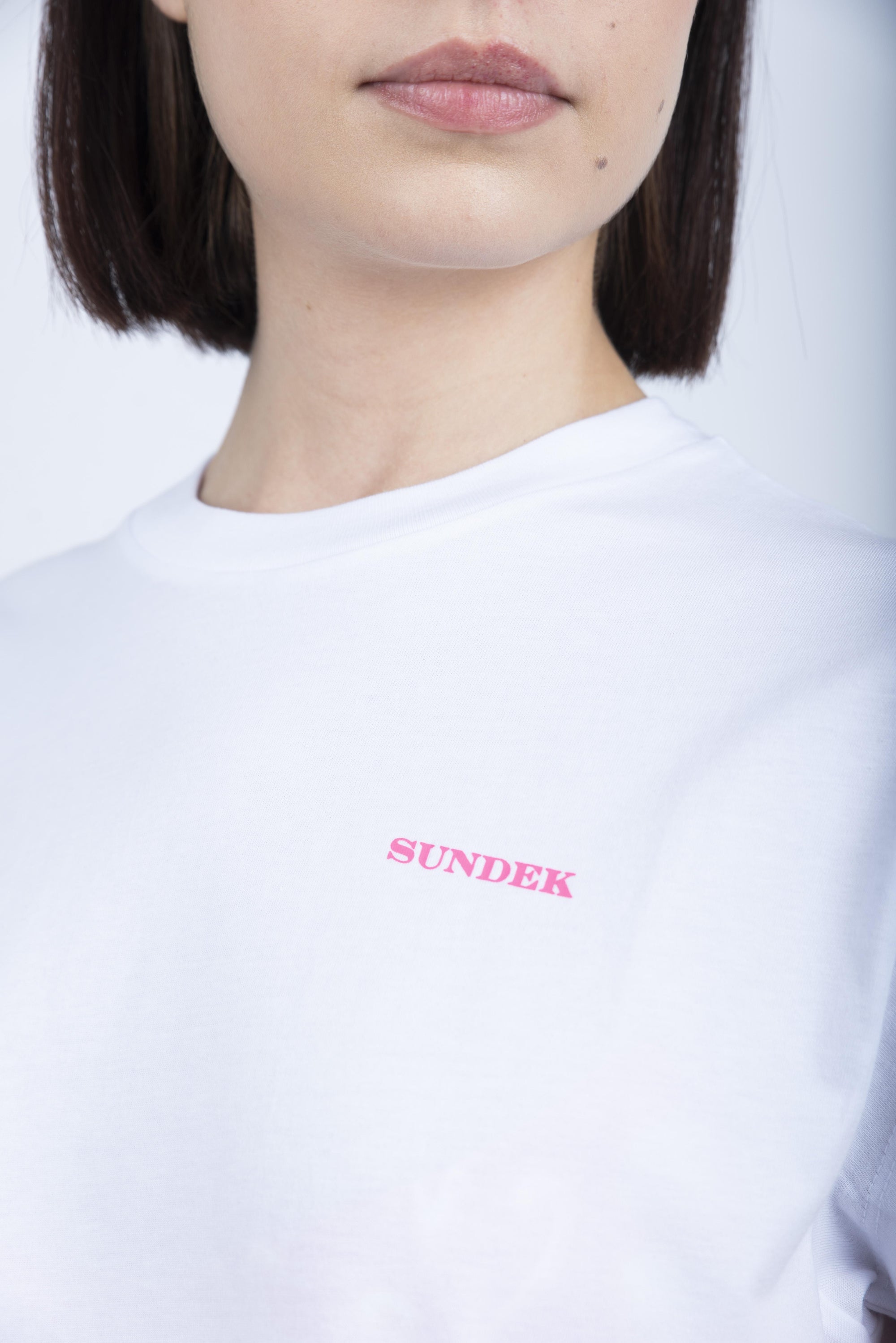 T-shirt con stampa Degradé bianco W372TEJS000 00601 SUNDEK 
