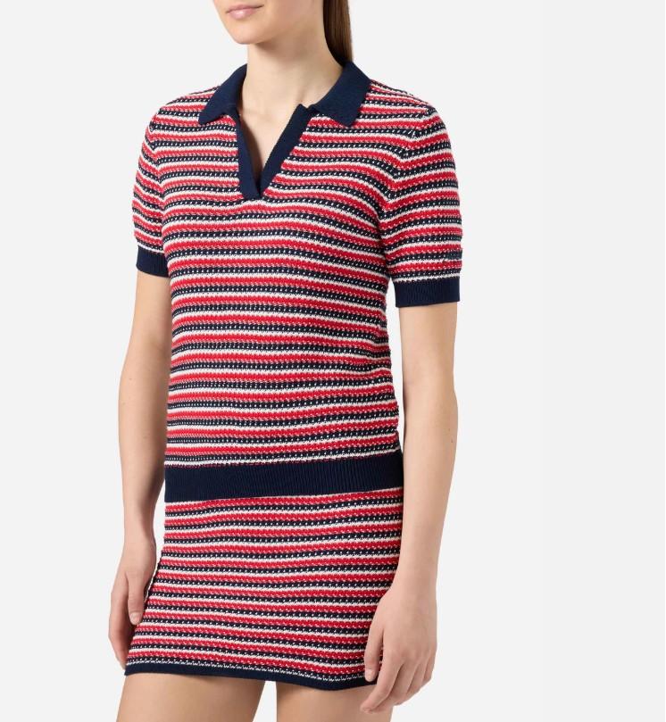 Polo Caddy Ridge in maglia di cotone a righe CDY003 00258L MC2 SAINT BARTH 