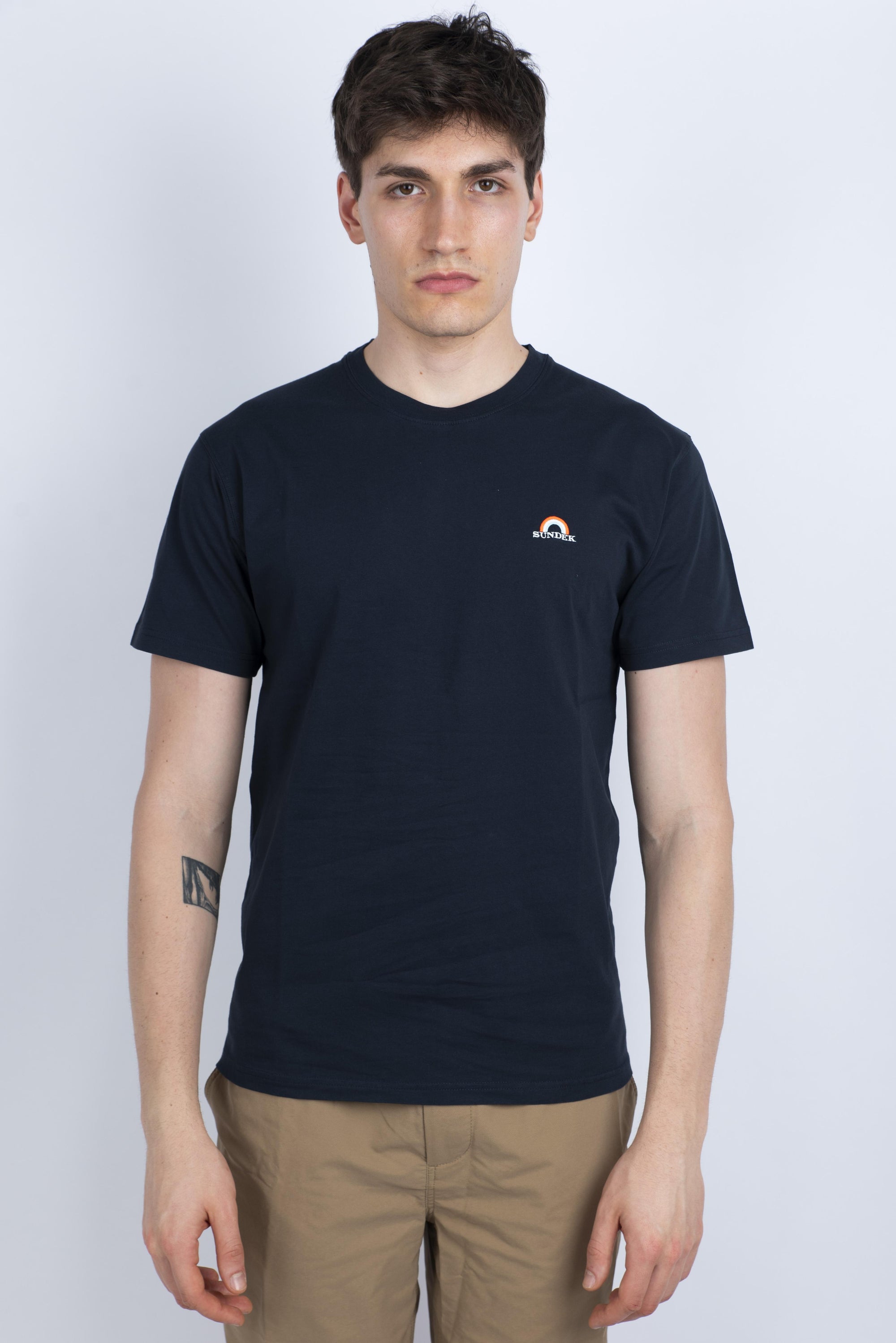 T-shirt con ricamo Arcobaleno navy M677TEJS800 00701 SUNDEK 