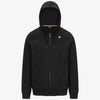 Giacca in pile casual da uomo nero con cappuccio regolabile