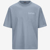 T-shirt casual da uomo grigio con tasca e applicazioni con logo