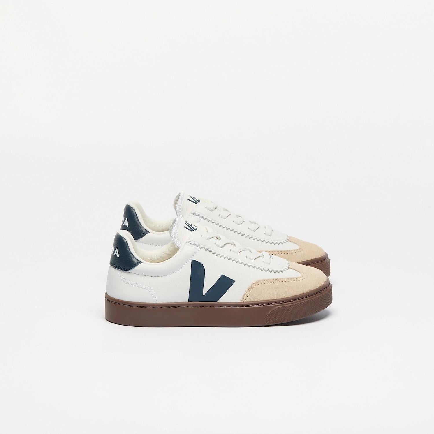 Volley elastic laces leather white nautico bark SY2021 013A VEJA 
