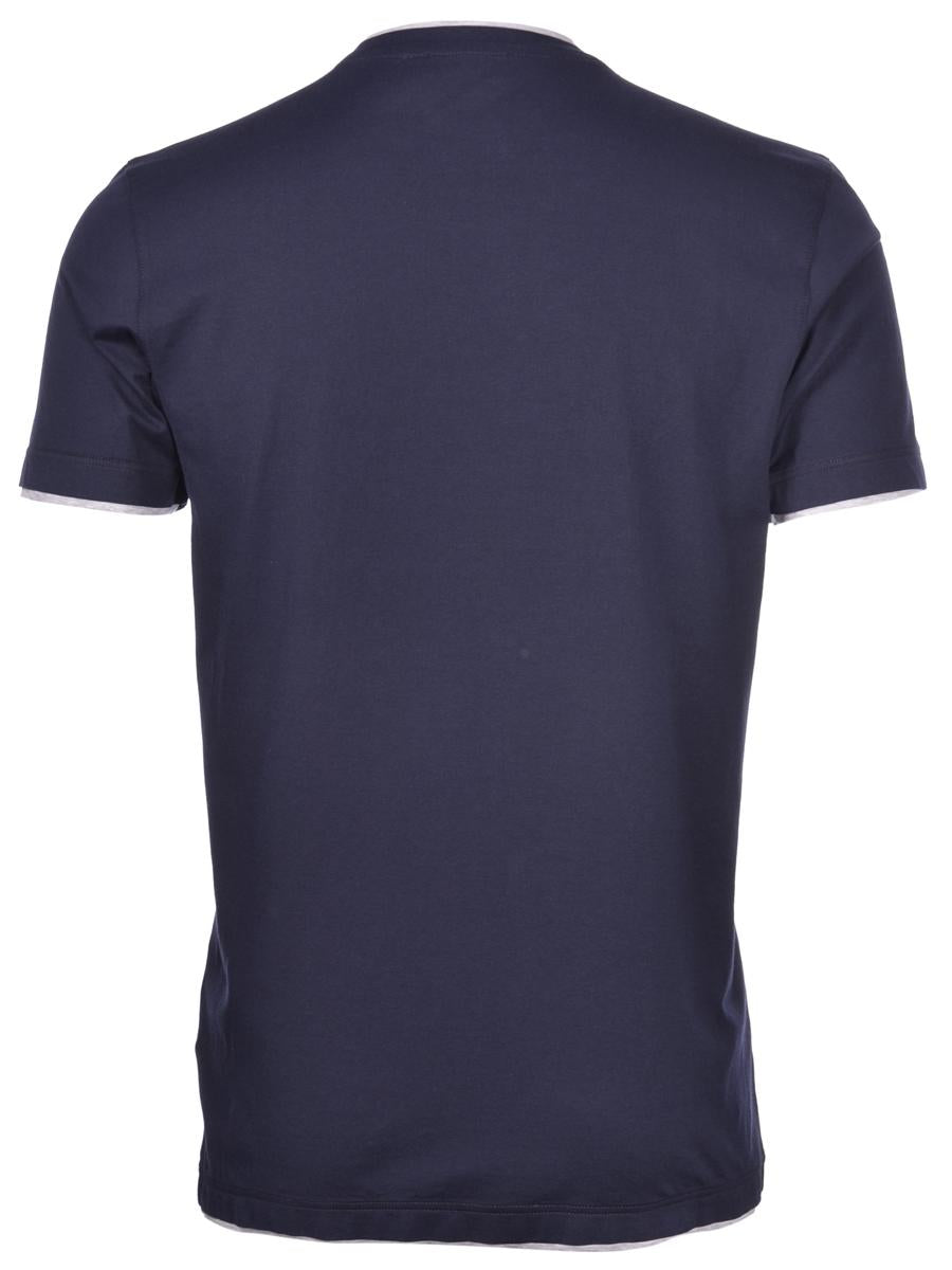 T-shirt con profili navy  60123/73710 590 GRAN SASSO 