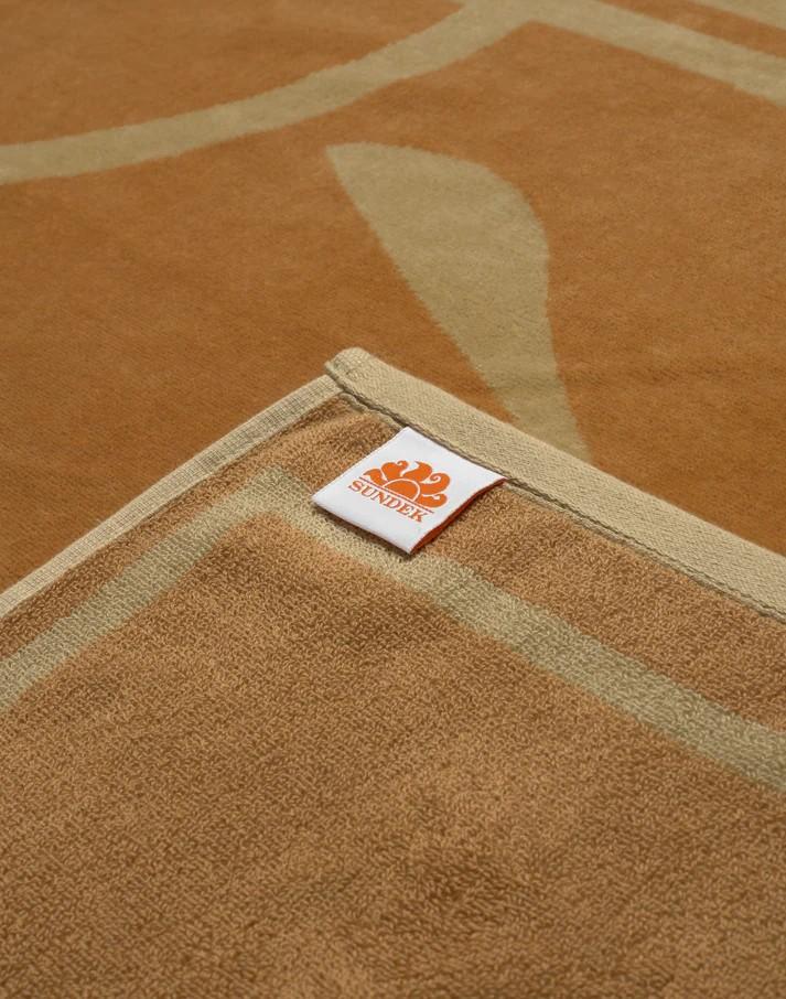 Telo jacquard in spugna con maxi logo AM371ATC1000 B0101 SUNDEK 