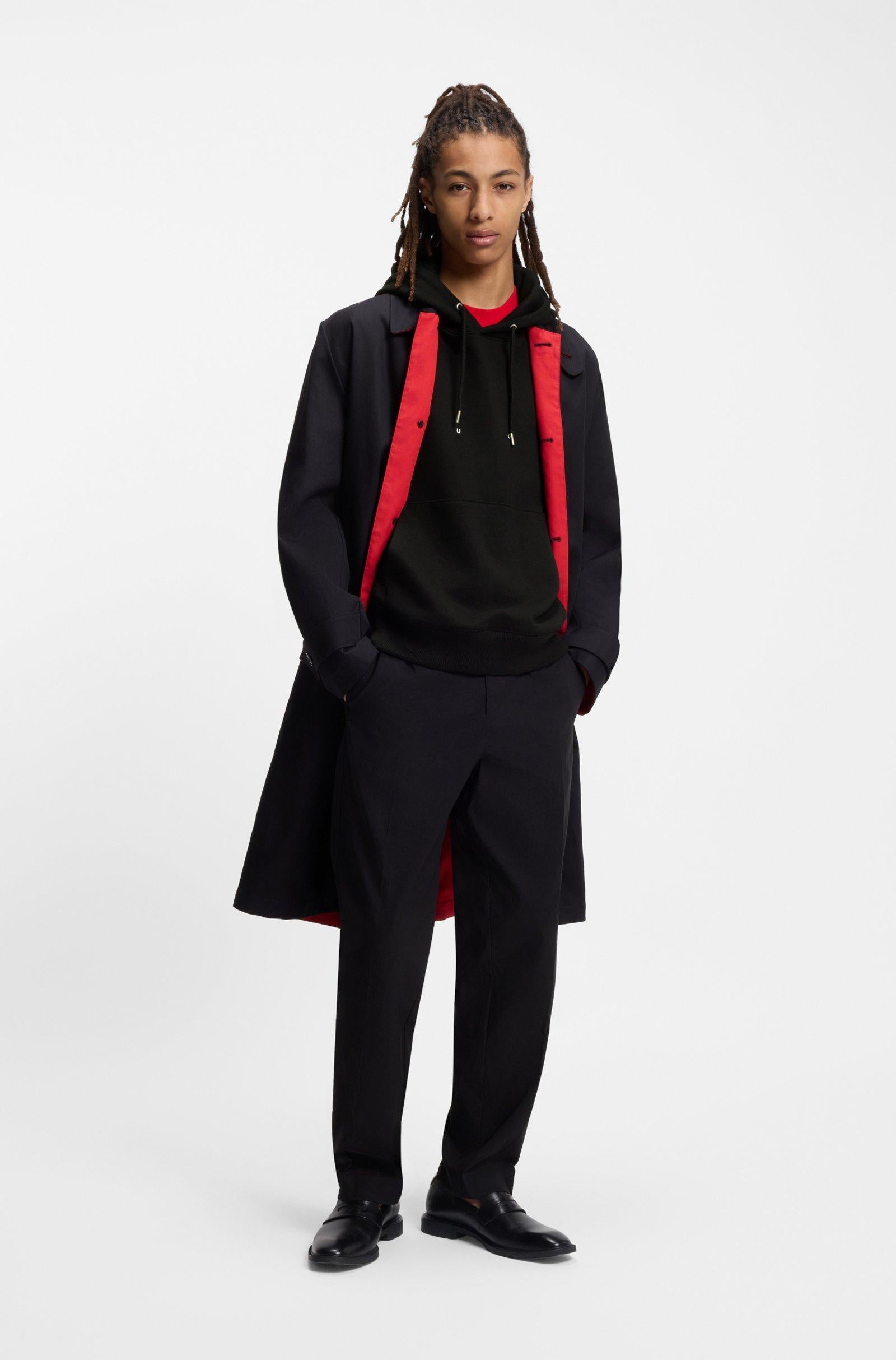 Felpa oversize con cappuccio in terry di cotone con stampa grafica 50553348 001 HUGO 